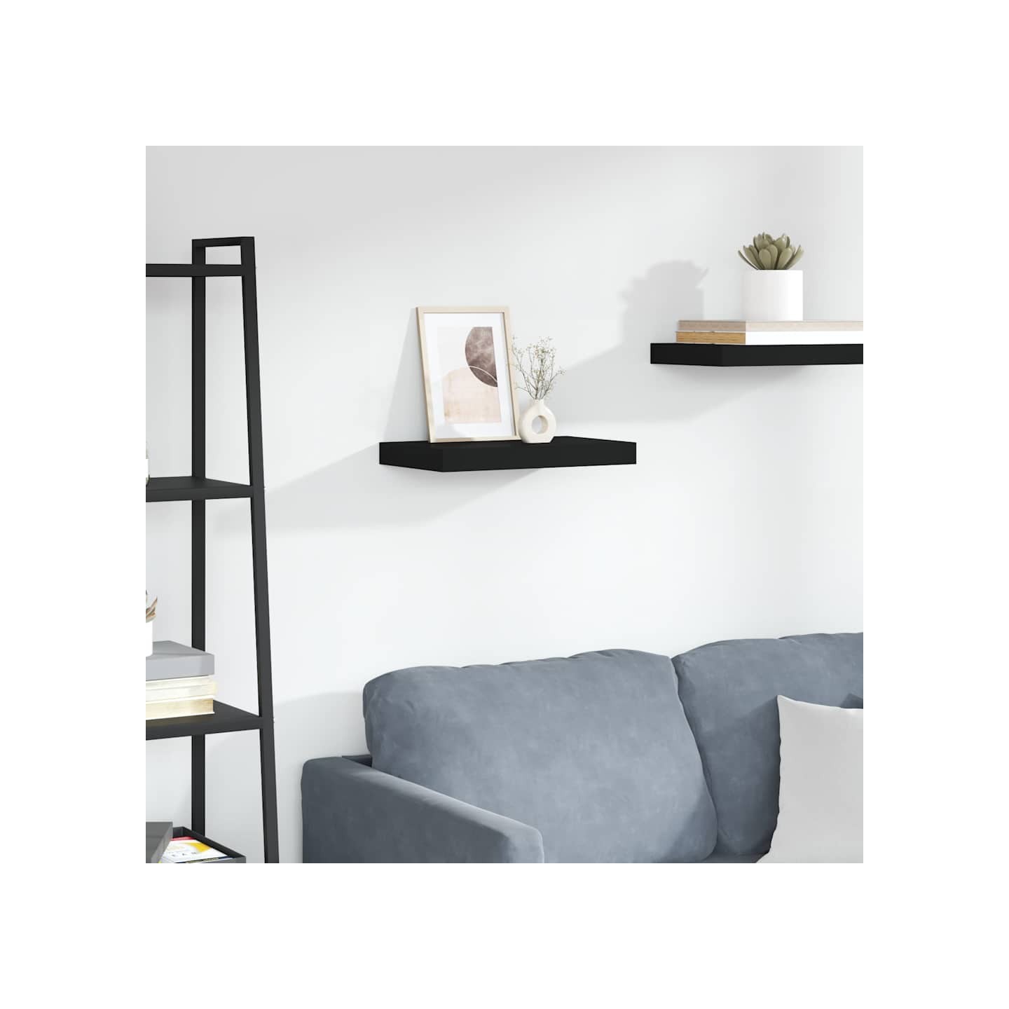 Étagère murale flottante noir 40x23,5x3,8 cm MDF