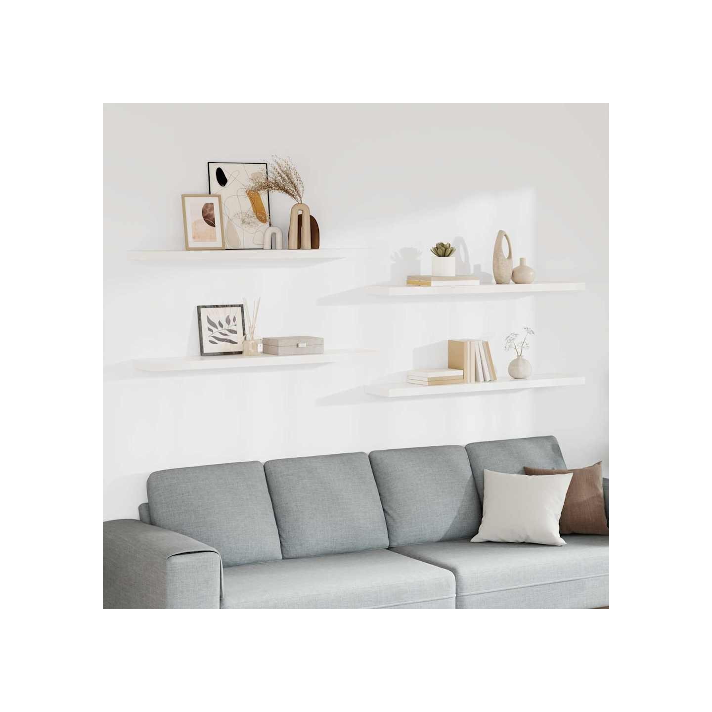 Étagères murales flottantes 4 pcs blanc 120x23,5x3,8 cm MDF