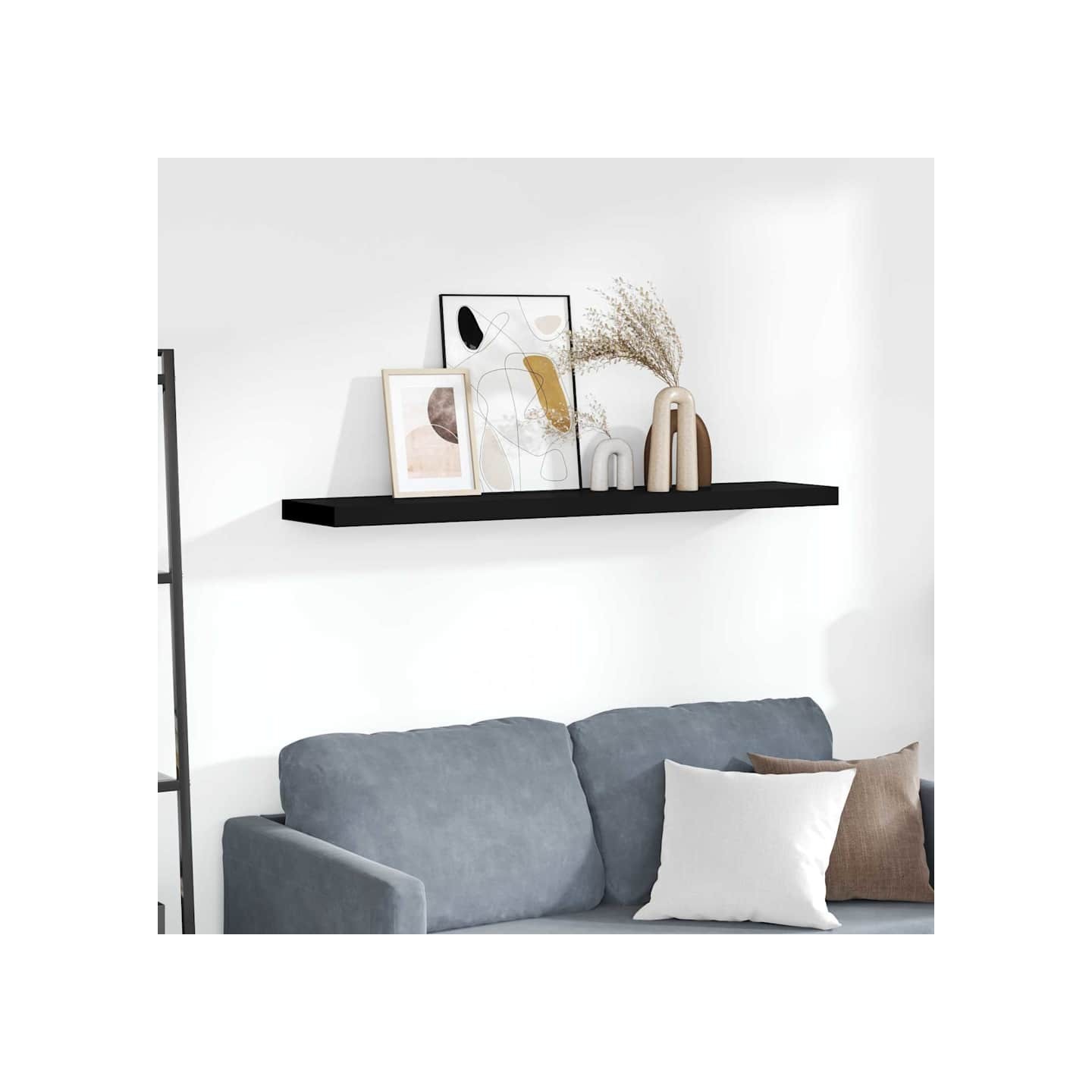 Étagère murale flottante noir 120x23,5x3,8 cm MDF