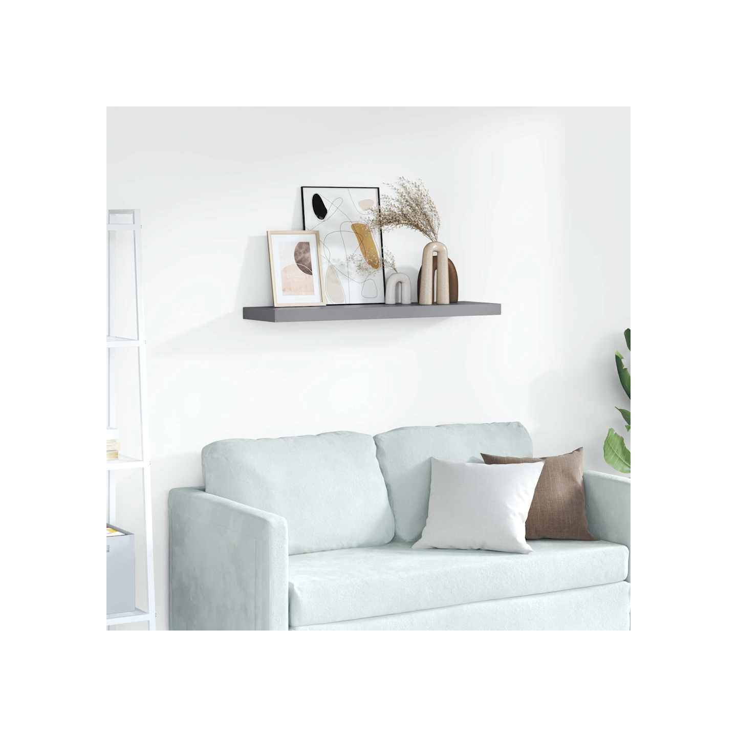 Étagère murale flottante gris 90x23,5x3,8 cm MDF