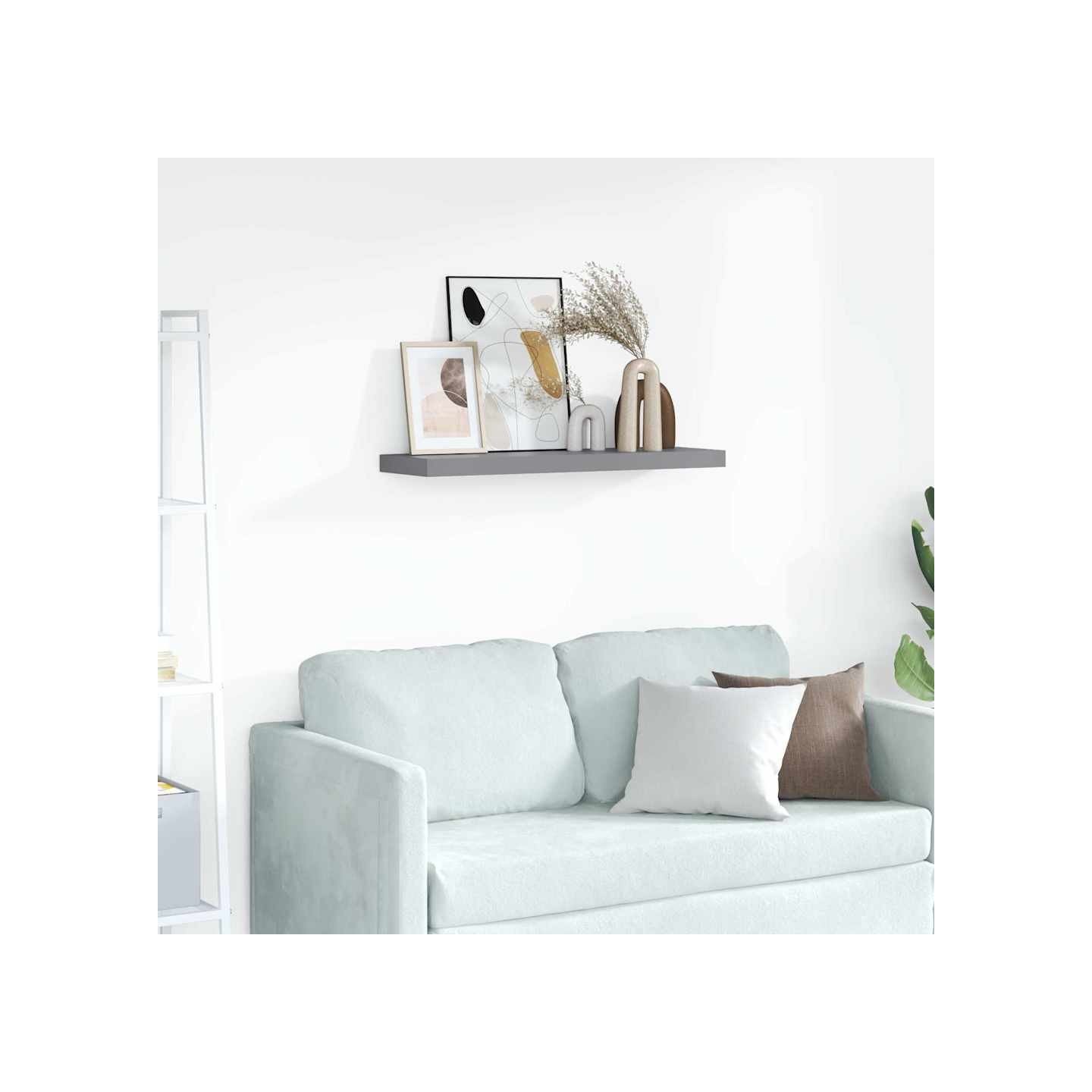 Étagère flottante murale gris 80x23,5x3,8 cm MDF