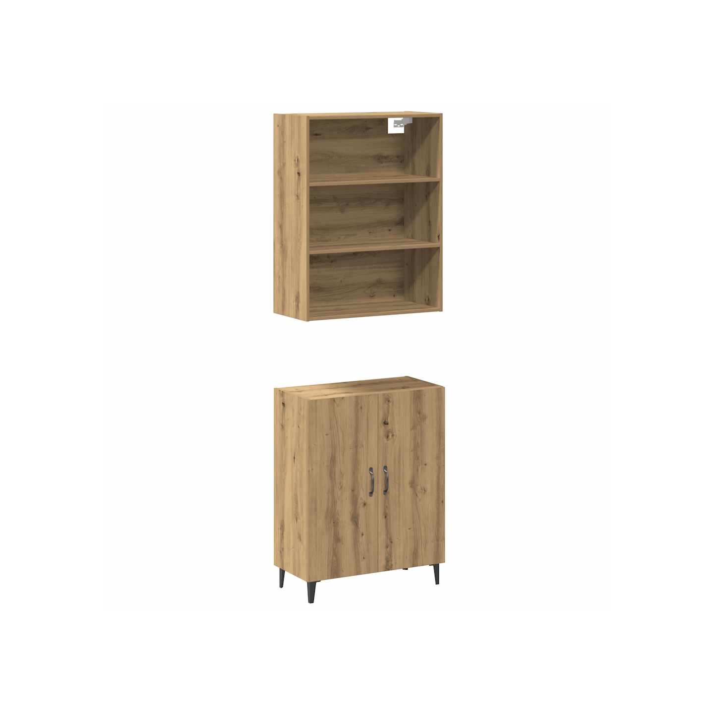 Buffet avec armoire murale chêne artisanal bois d'ingénierie