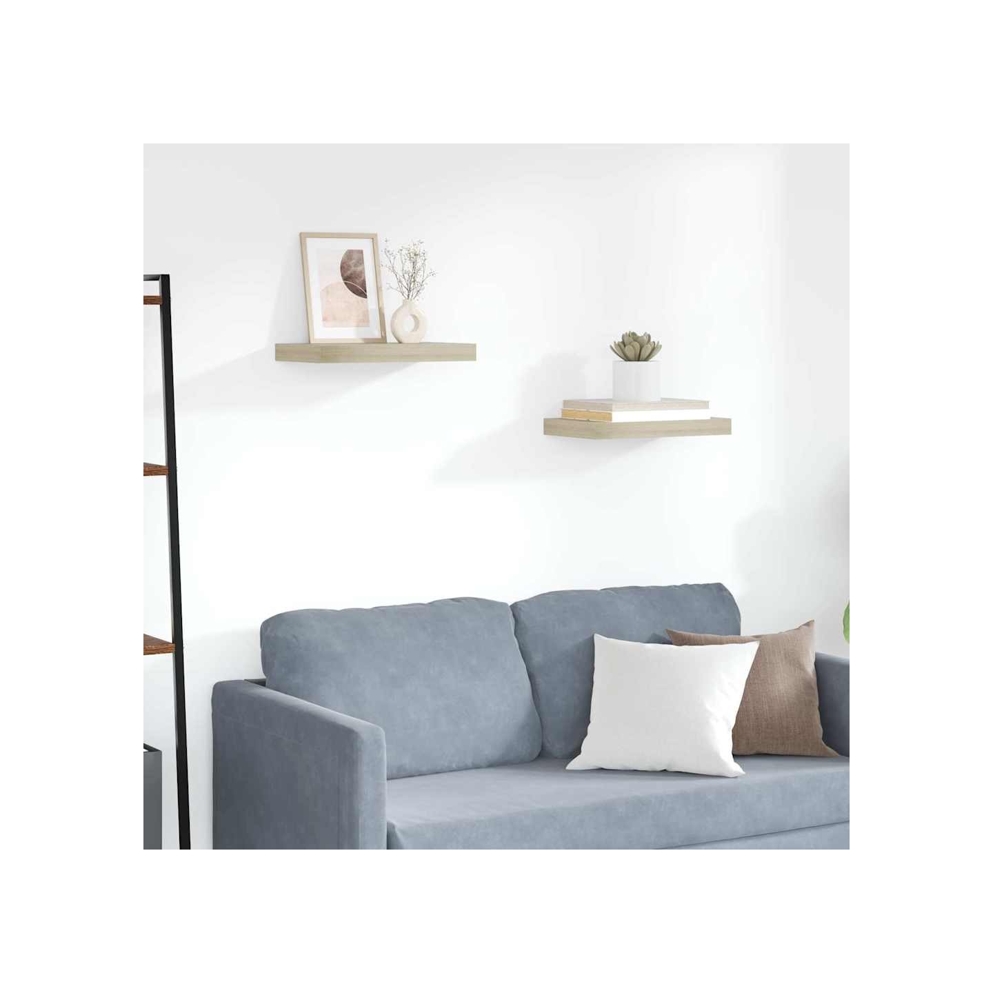 Étagères murales flottantes 2 pcs chêne 40x23,5x3,8 cm MDF