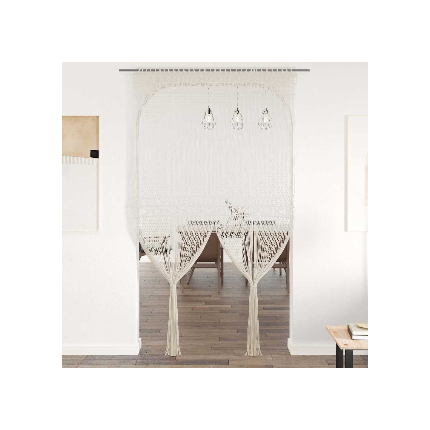Rideau en macramé 140x240 cm Coton