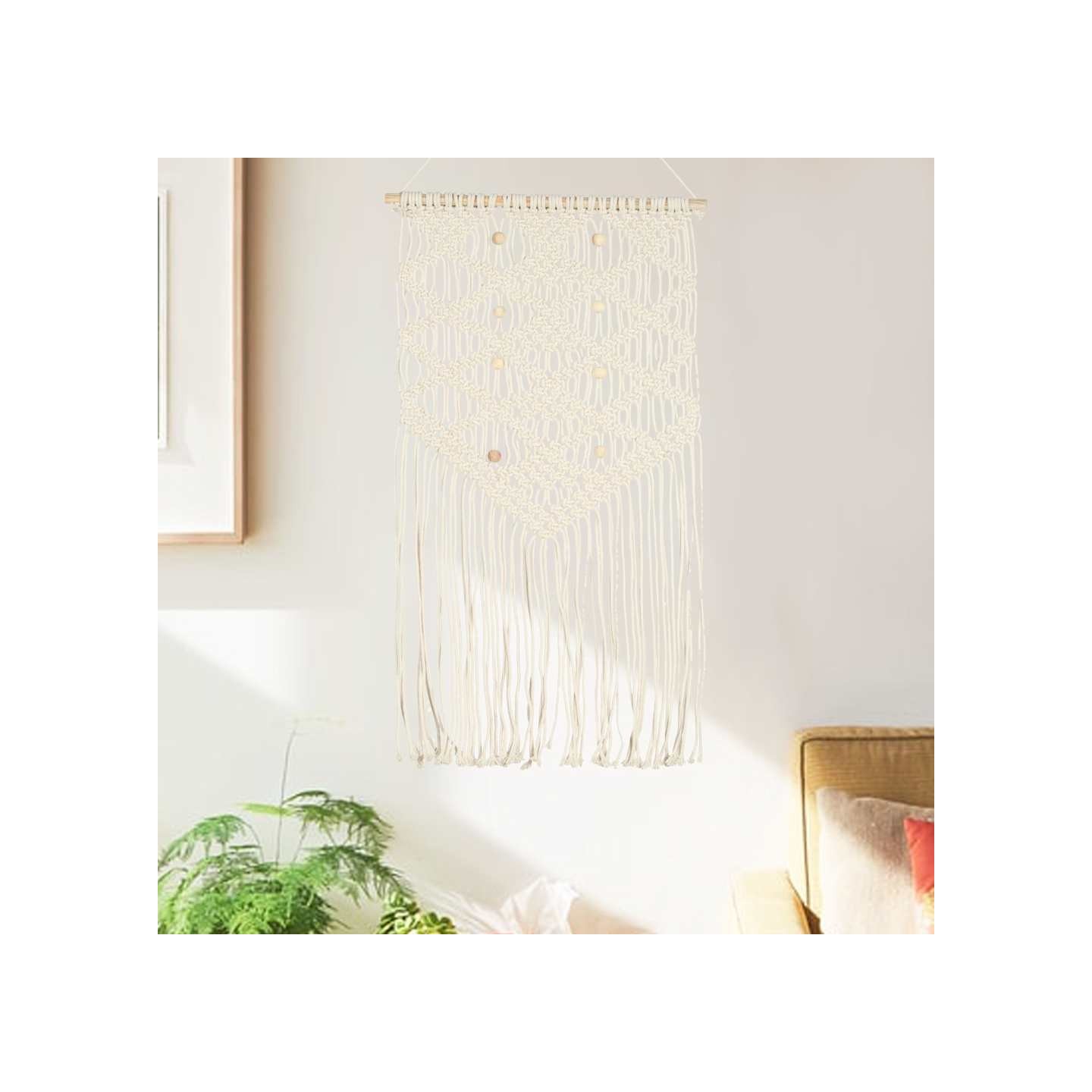 Cintre mural en macramé 40x80 cm Coton