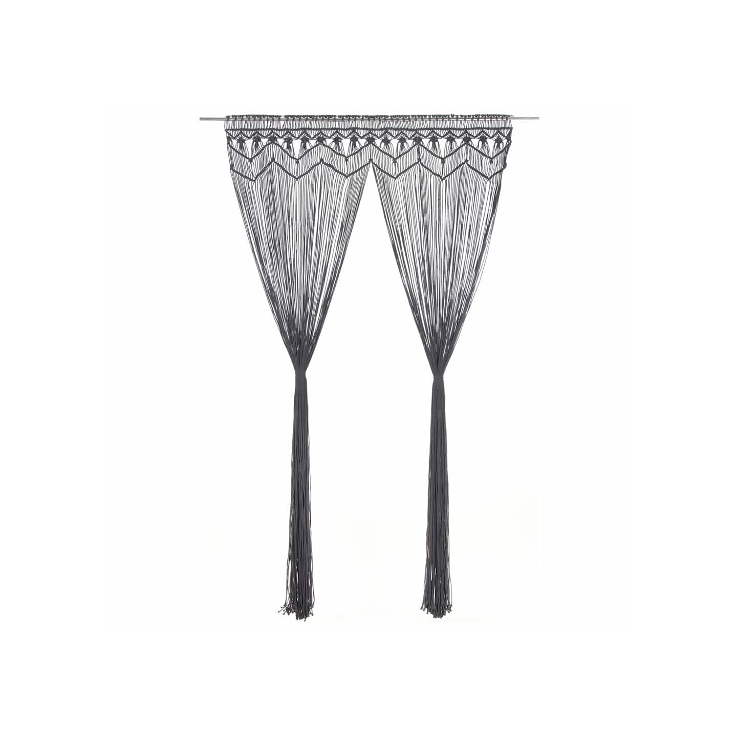 Rideau en macramé Anthracite 140x240 cm Coton