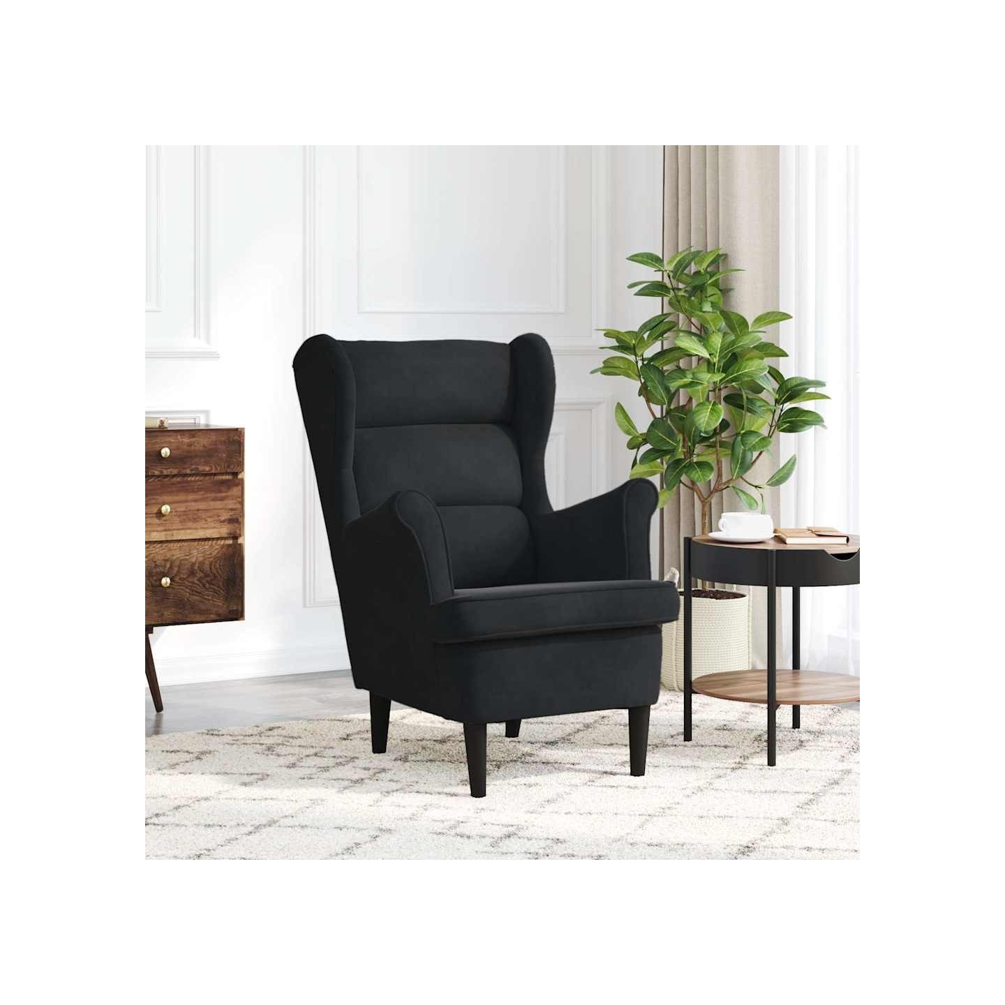 Fauteuil noir velours
