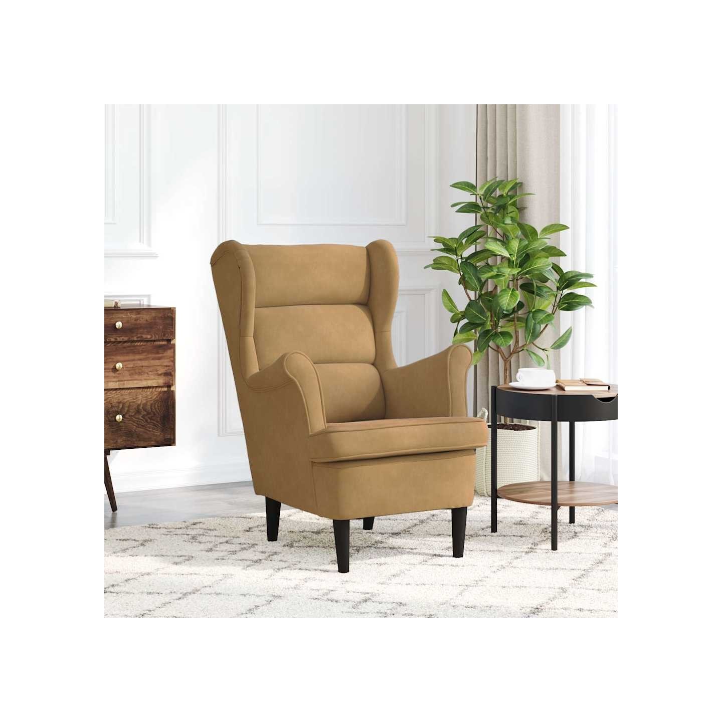 Fauteuil marron velours