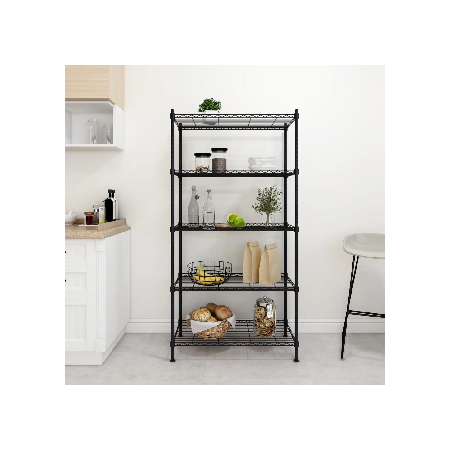 Étagère de rangement 5 niveaux 90x35x180 cm Noir 250 kg