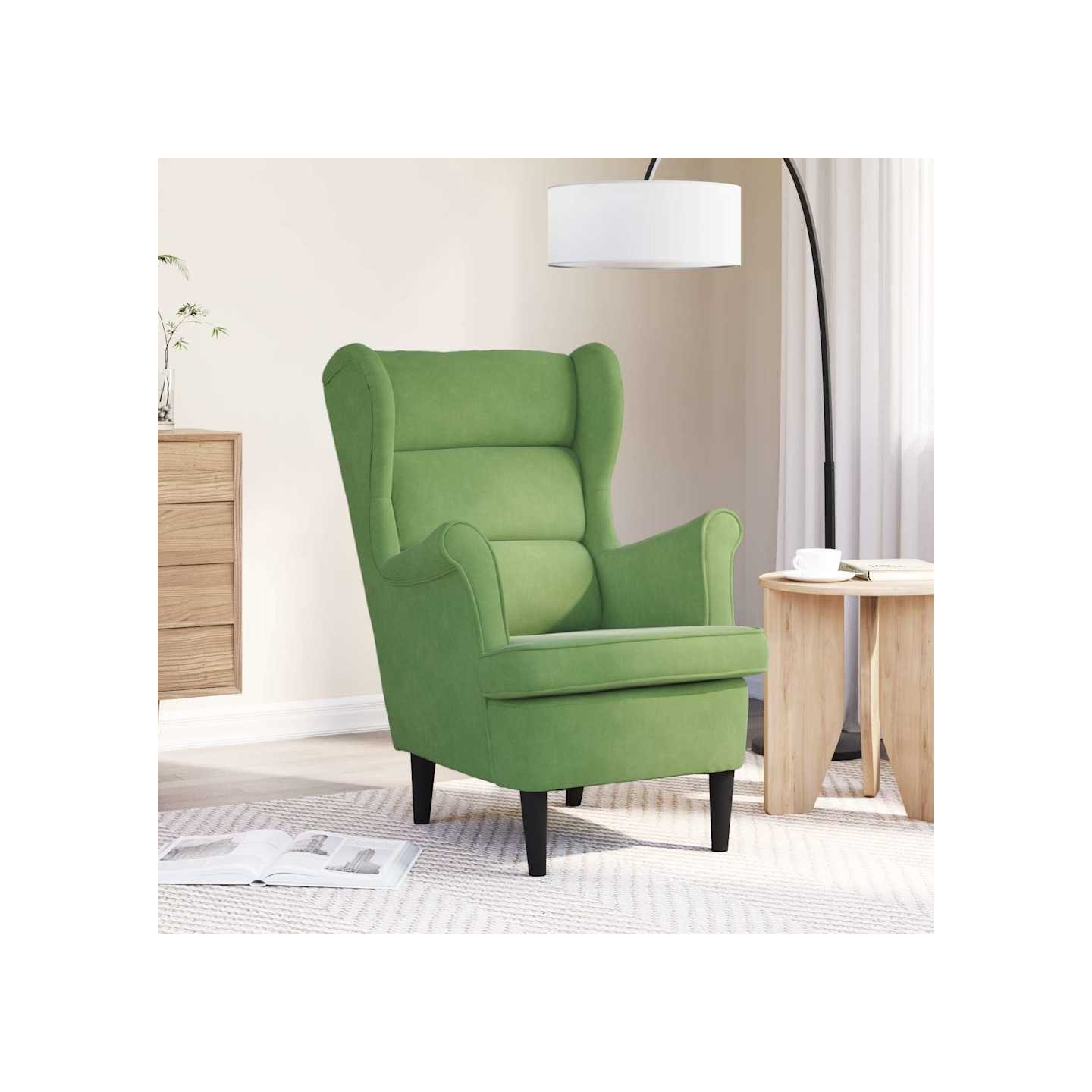 Fauteuil vert clair velours