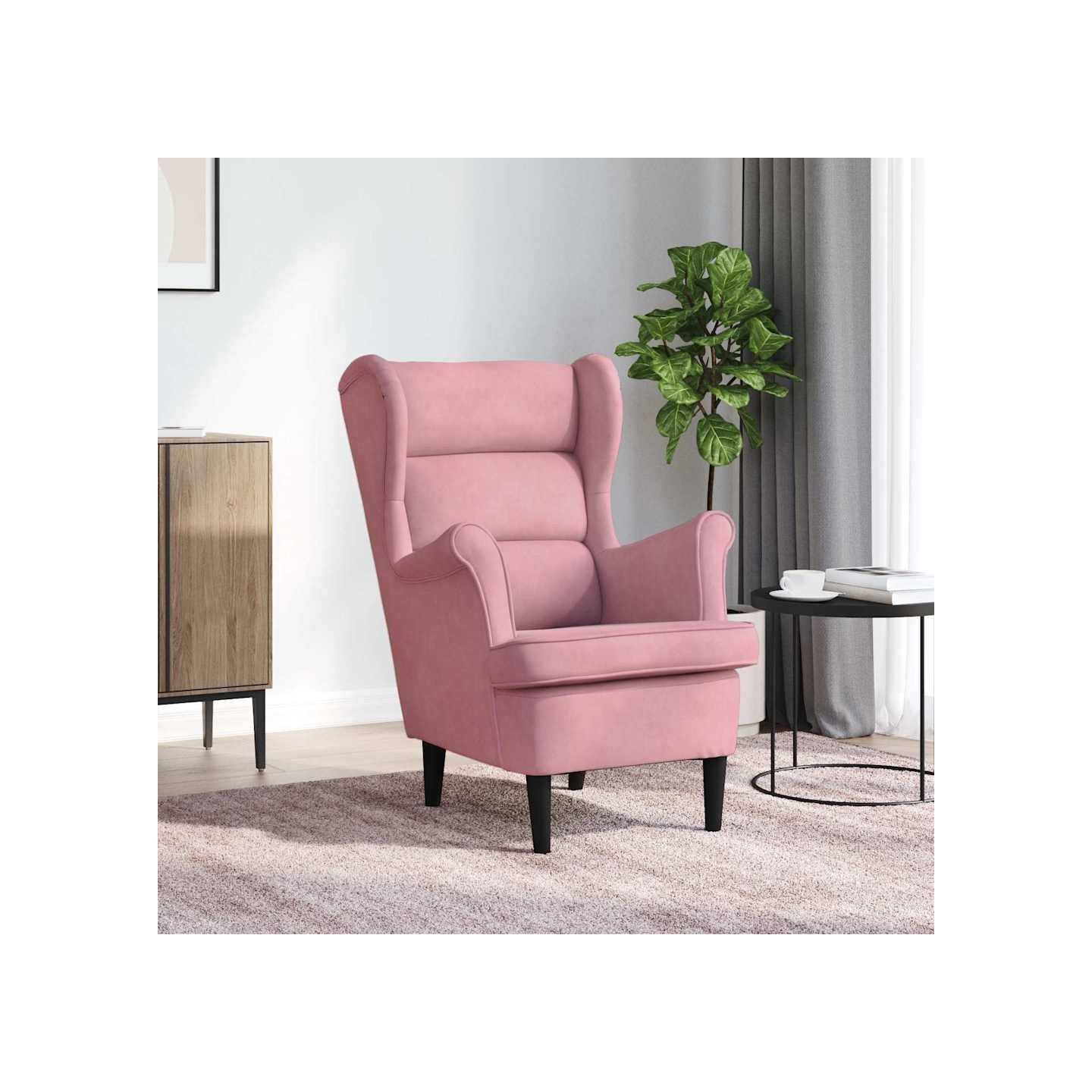 Fauteuil rose velours