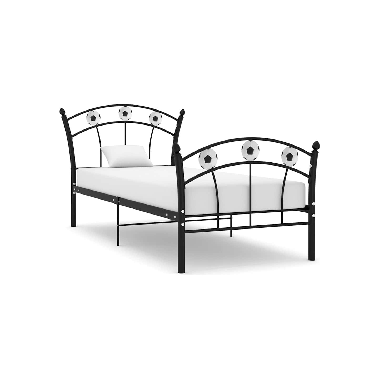 Cadre de lit sans matelas noir métal 90x200 cm