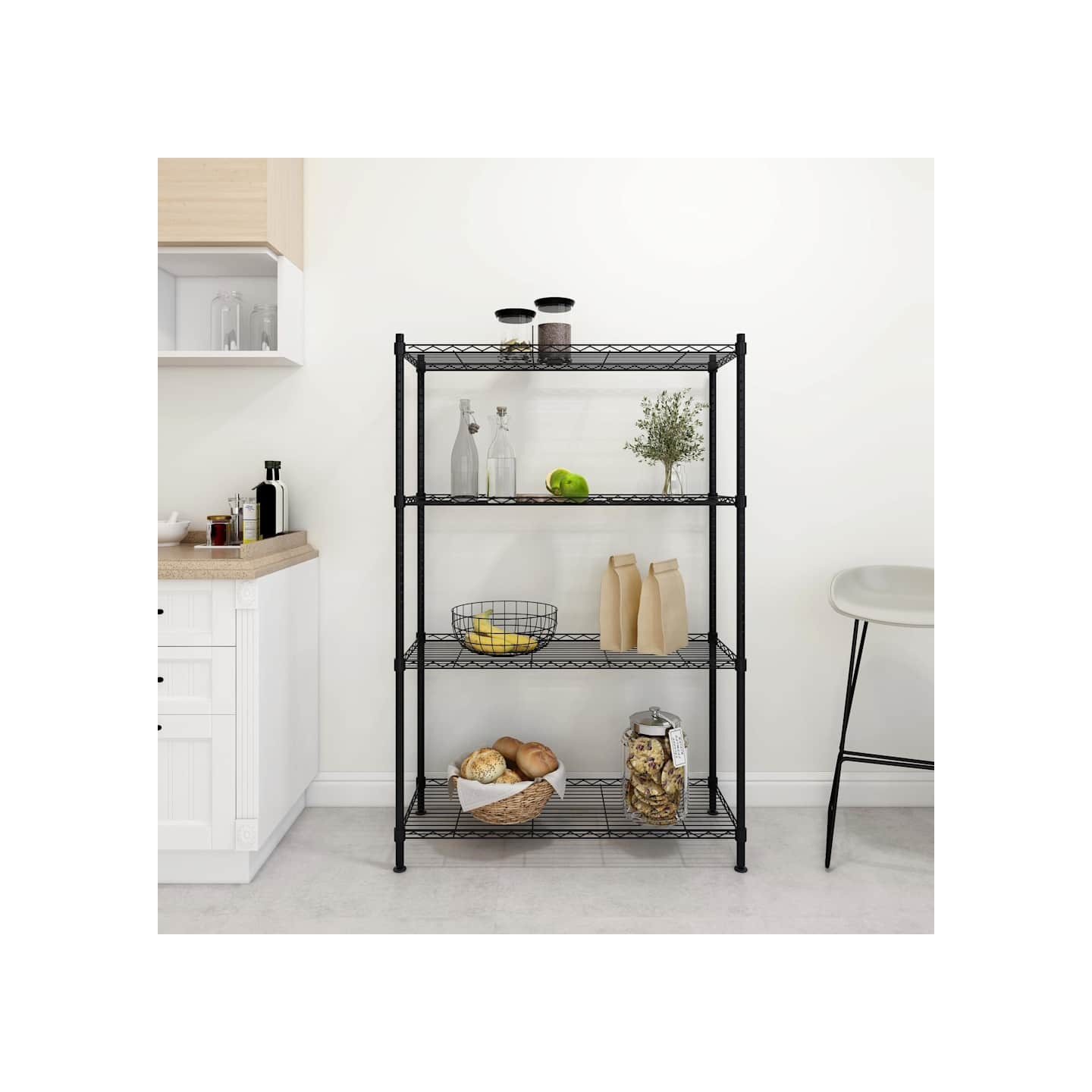 Étagère de rangement 4 niveaux 90x35x137 cm Noir 200 kg
