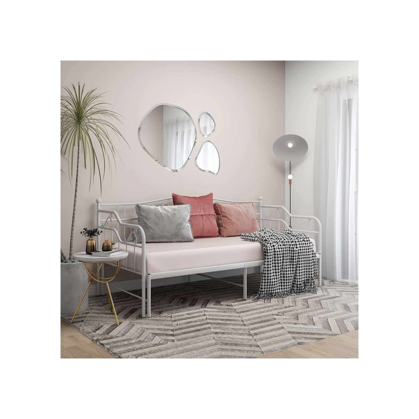 Cadre de canapé-lit extensible sans matelas blanc 90x200 cm