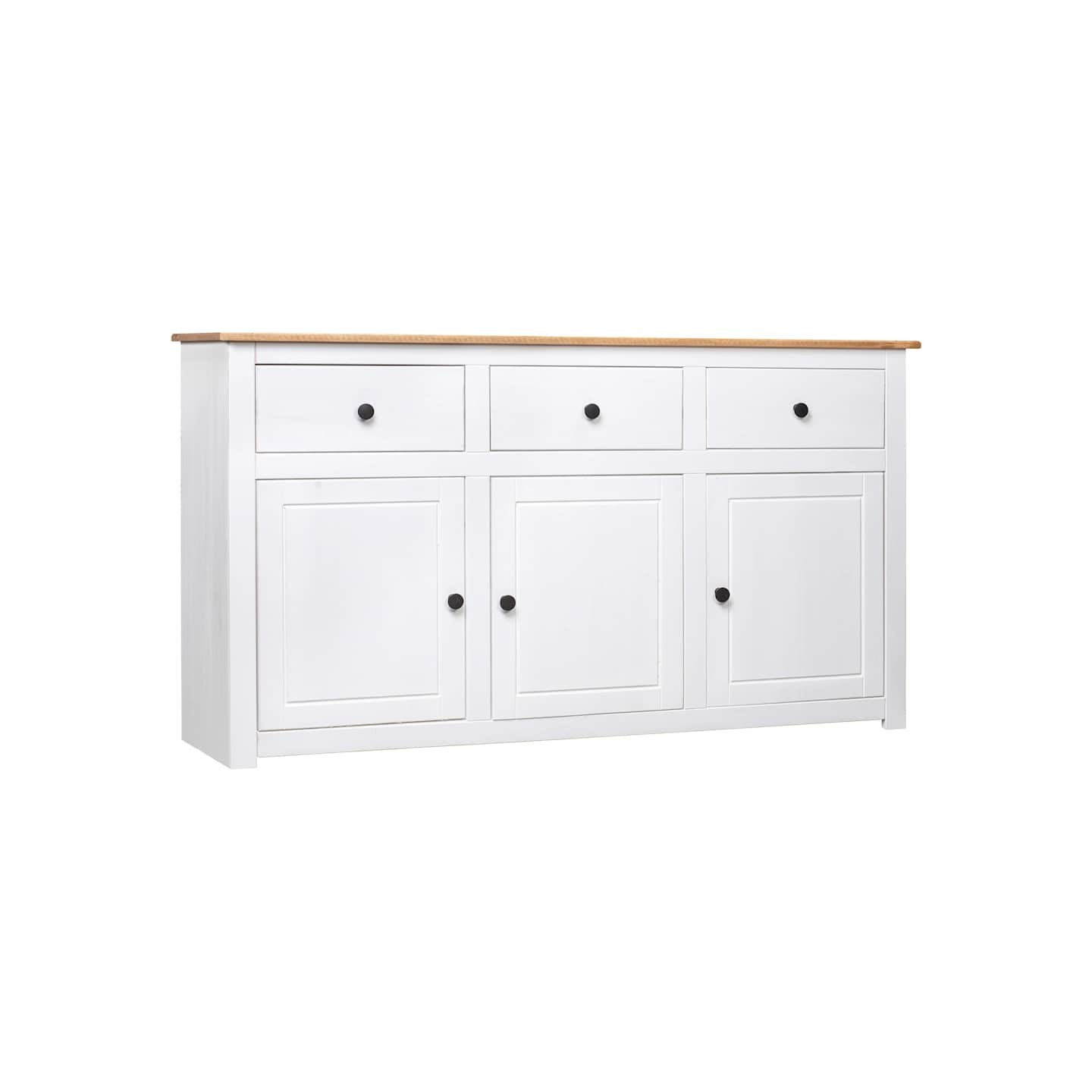 Buffet Blanc 135x40x80 cm Pin solide Gamme Panama