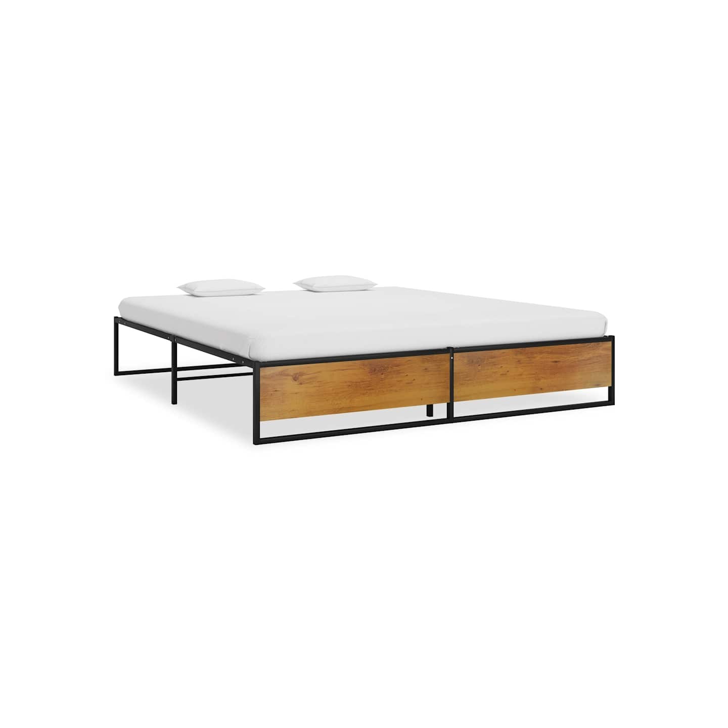 Cadre de lit sans matelas noir métal 180x200 cm