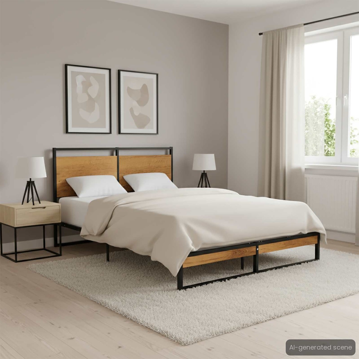 Cadre de lit sans matelas métal 120x200 cm
