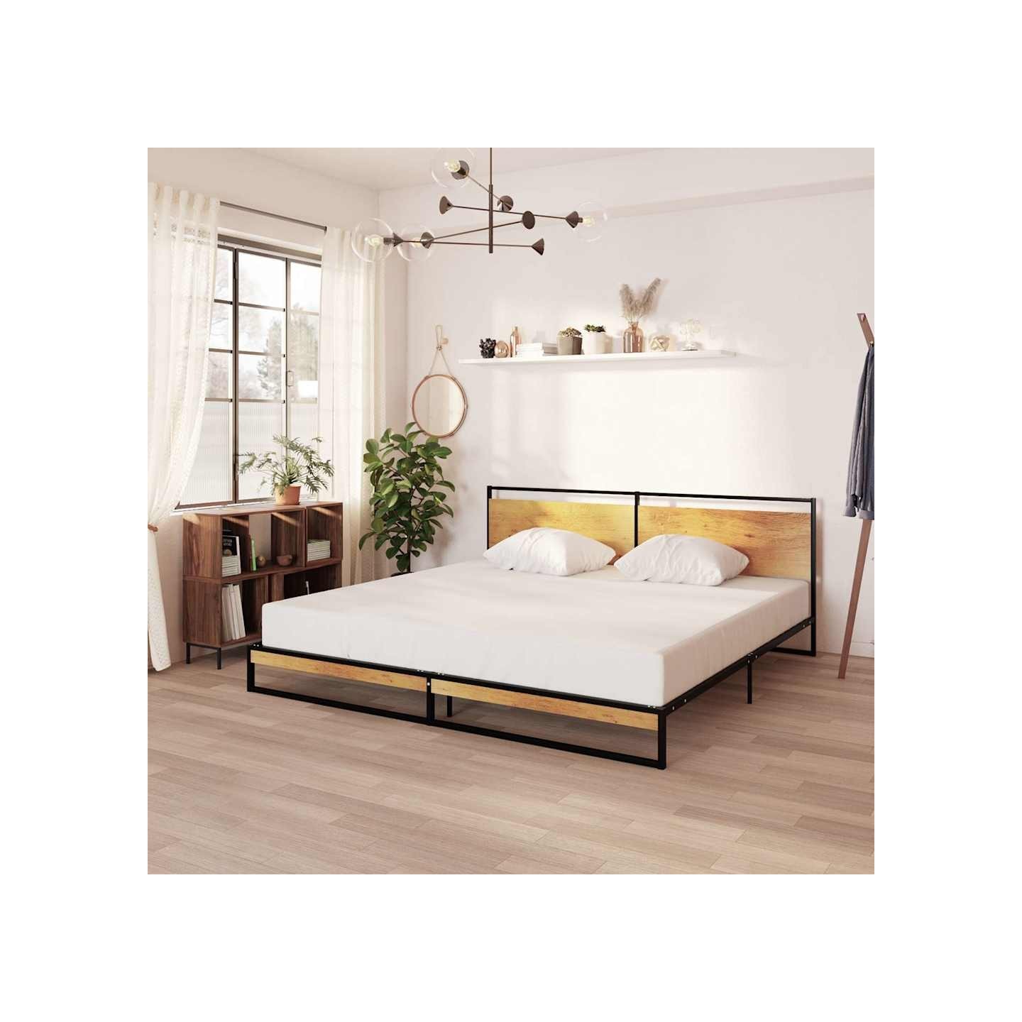 Cadre de lit sans matelas métal 200x200 cm