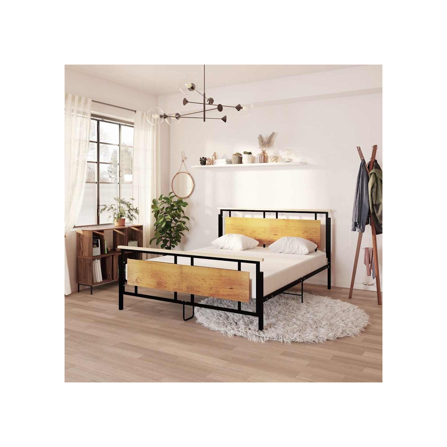 Cadre de lit sans matelas métal 160x200 cm