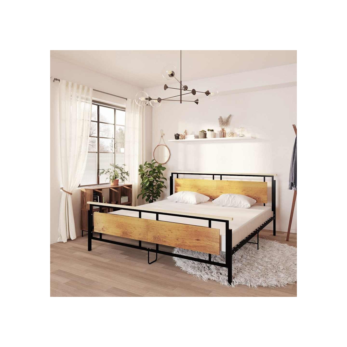 Cadre de lit sans matelas métal 200x200 cm