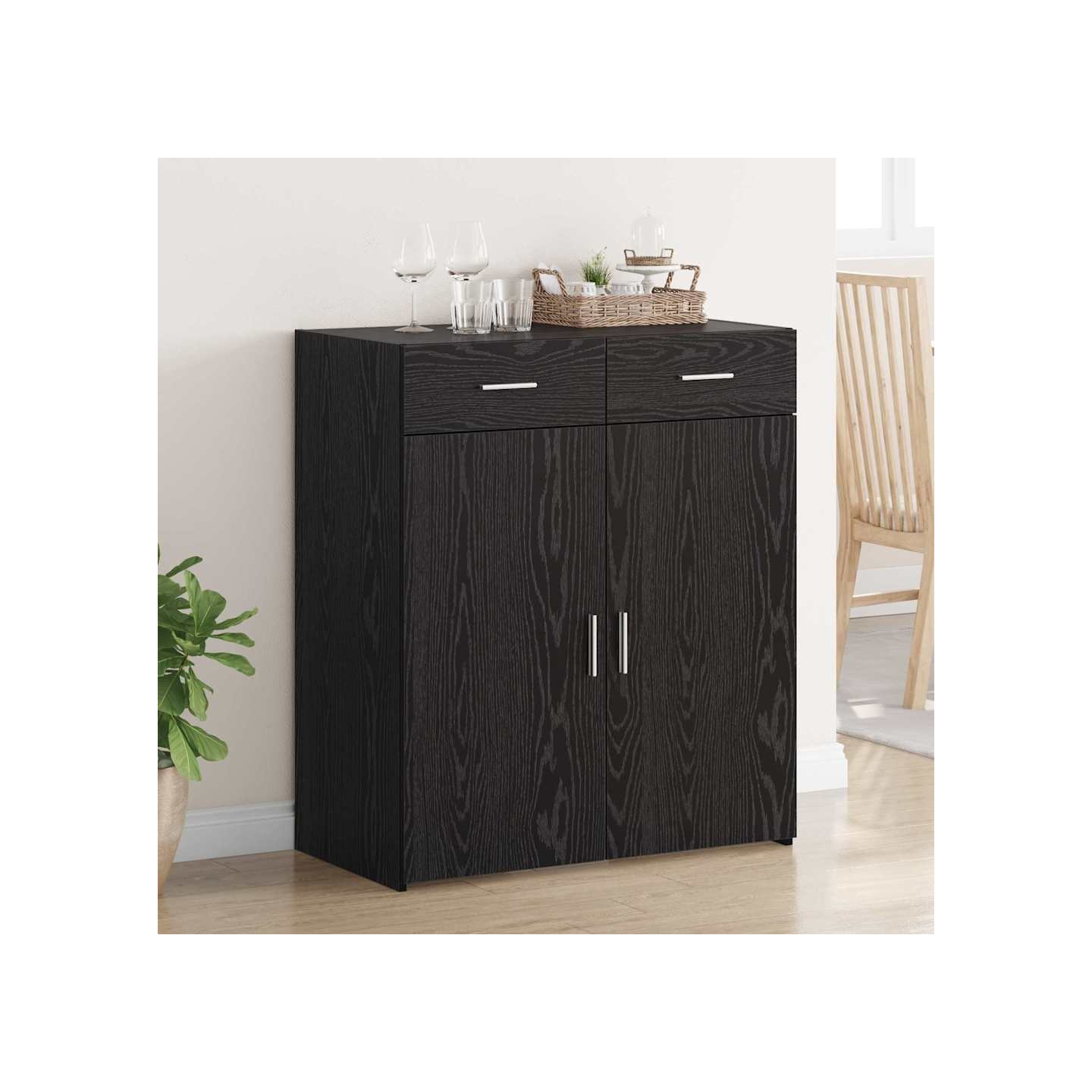 Armoire de rangement Chêne noir 80 x 42,5 x 93 cm