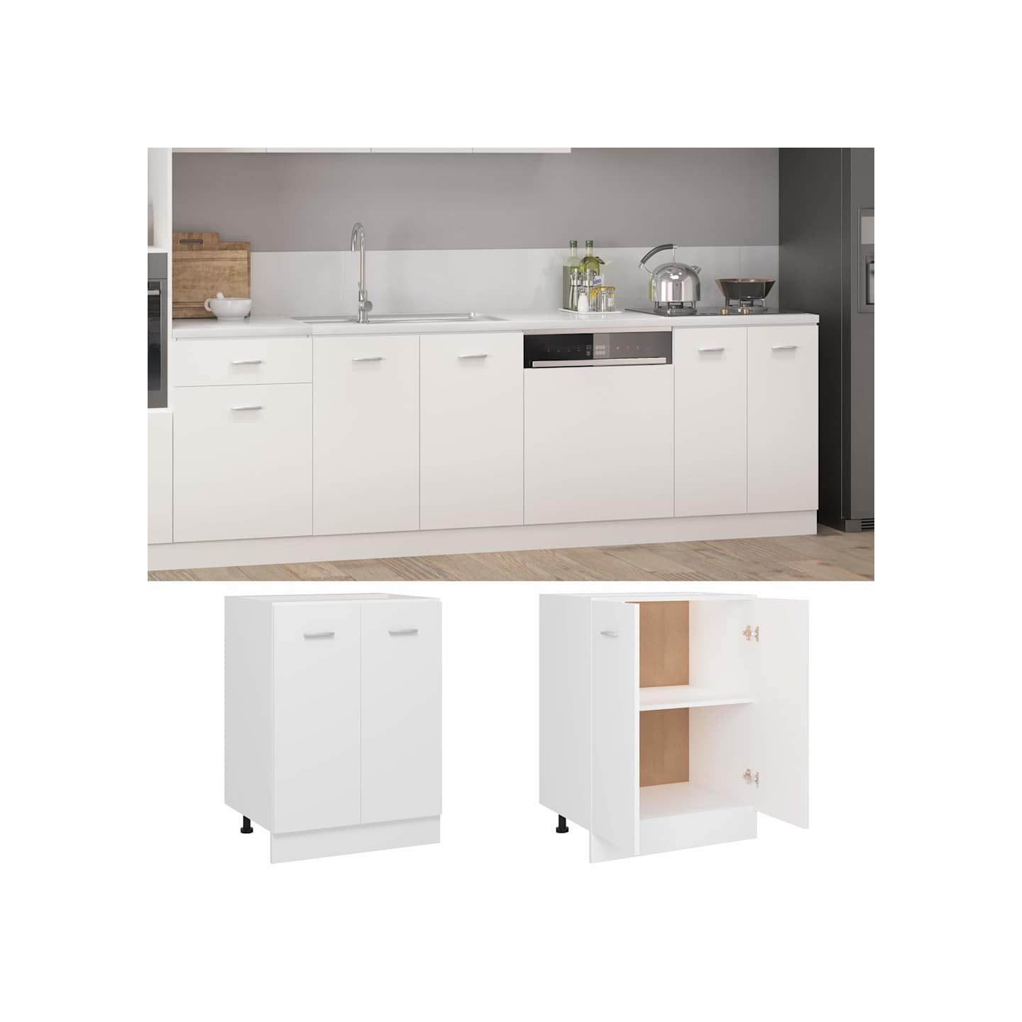 Meuble bas "Lyon" Blanc 60 x 46 x 81,5 cm Bois d'ingénierie