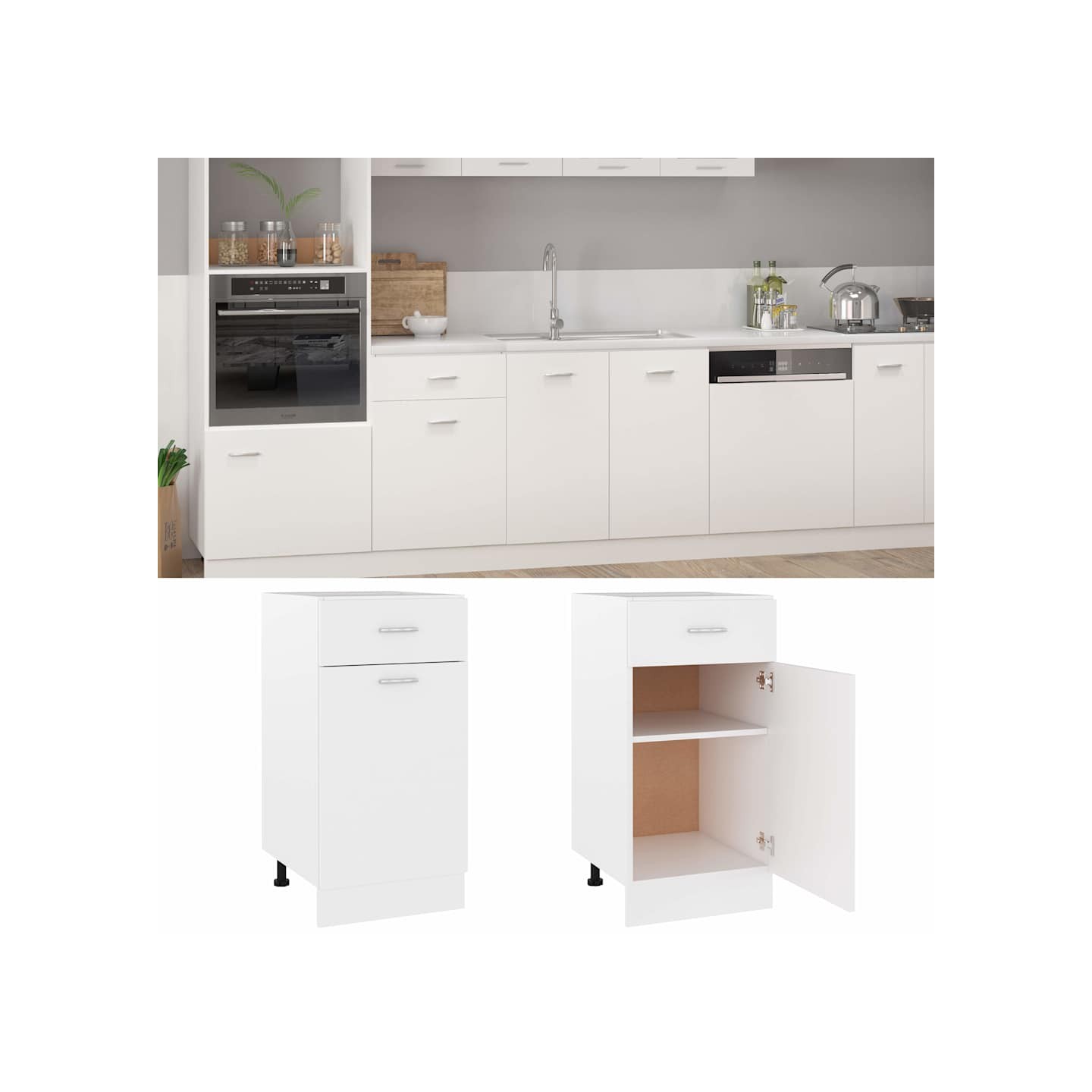 Armoire à tiroirs "Lyon" Blanc 40 x 46 x 81,5 cm Bois d'ingénierie