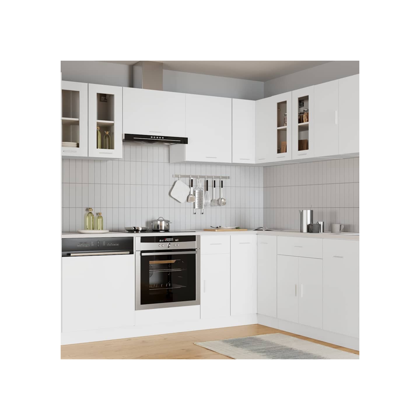 Vitrine suspendue "Lyon" Blanc 60 x 31 x 60 cm Bois d'ingénierie