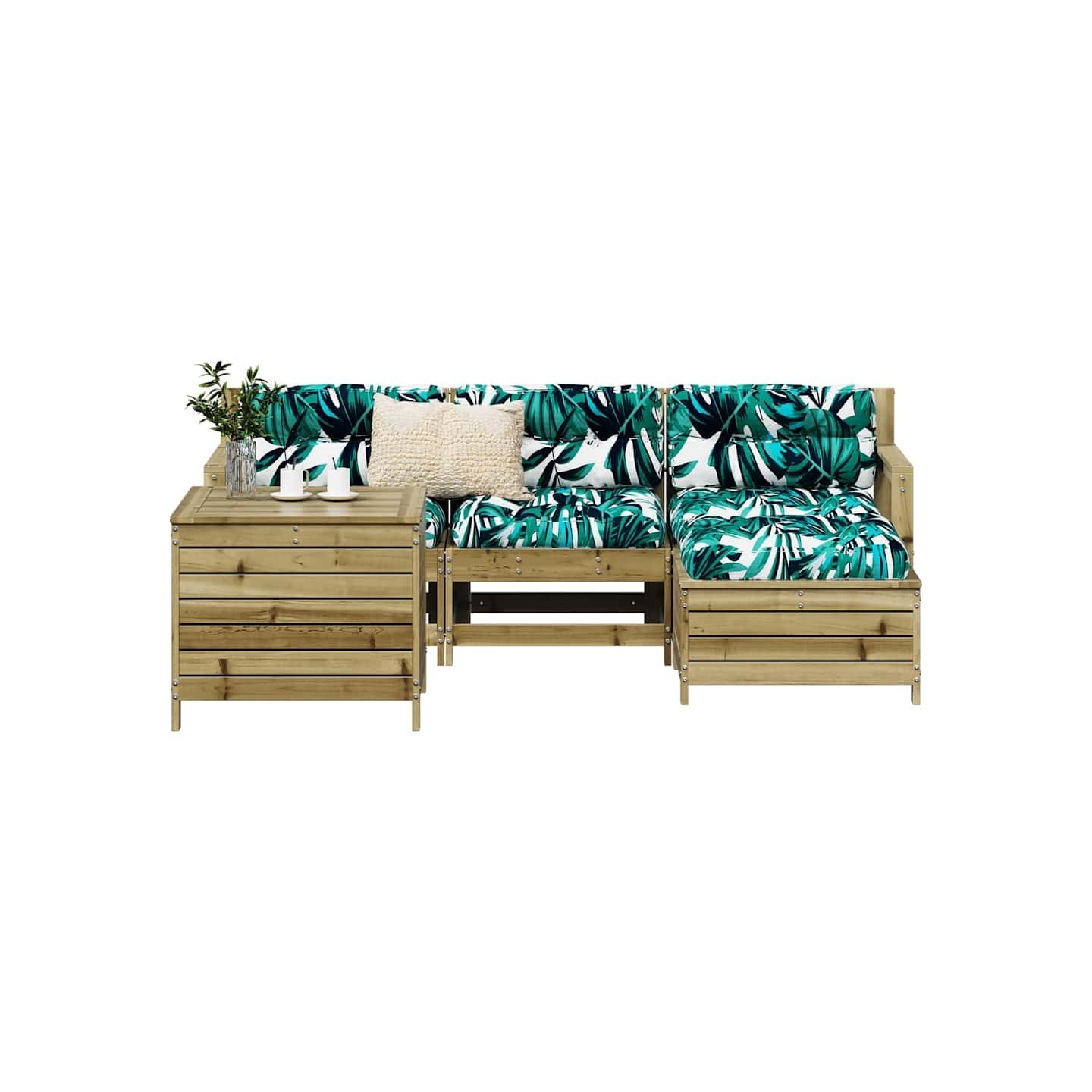 Salon de jardin 5 pcs bois de pin imprégné