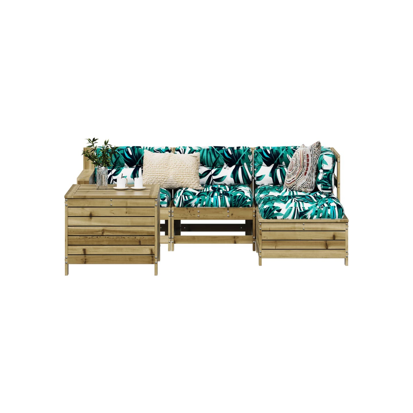Salon de jardin 5 pcs bois de pin imprégné