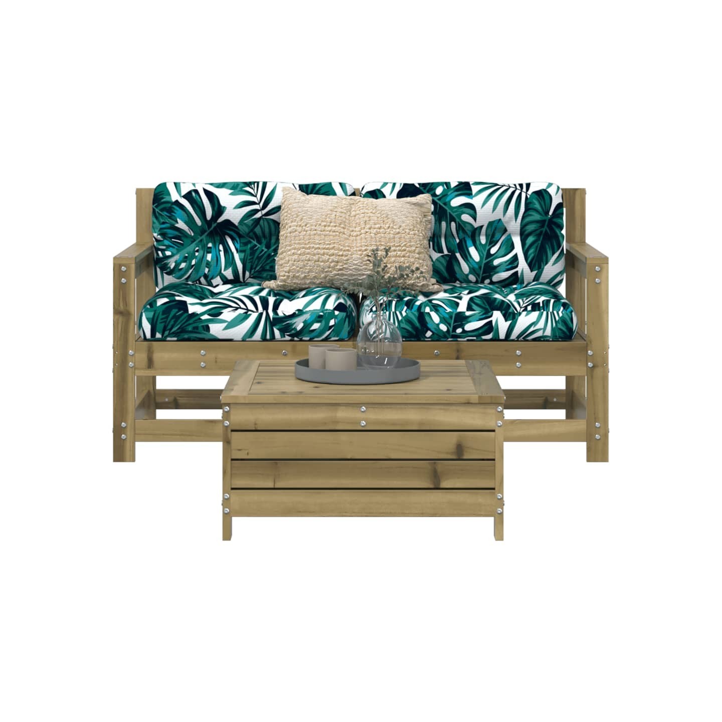 Salon de jardin 3 pcs bois de pin imprégné