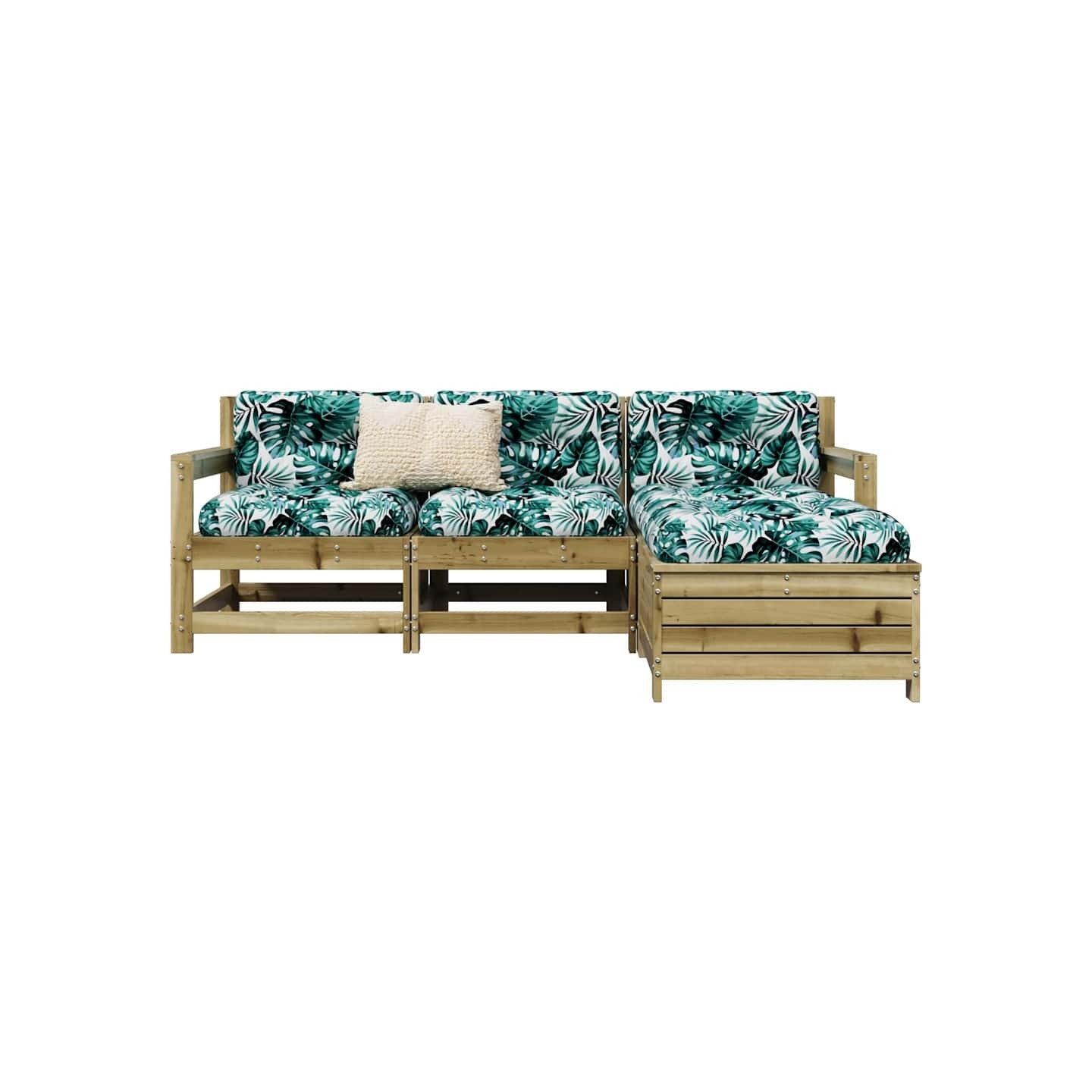 Salon de jardin 4 pcs bois de pin imprégné