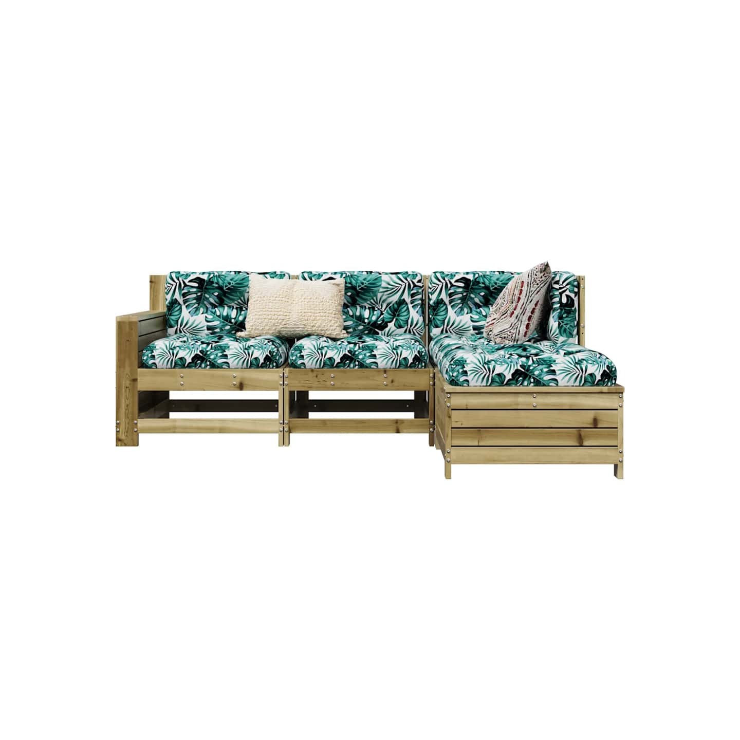 Salon de jardin 4 pcs bois de pin imprégné