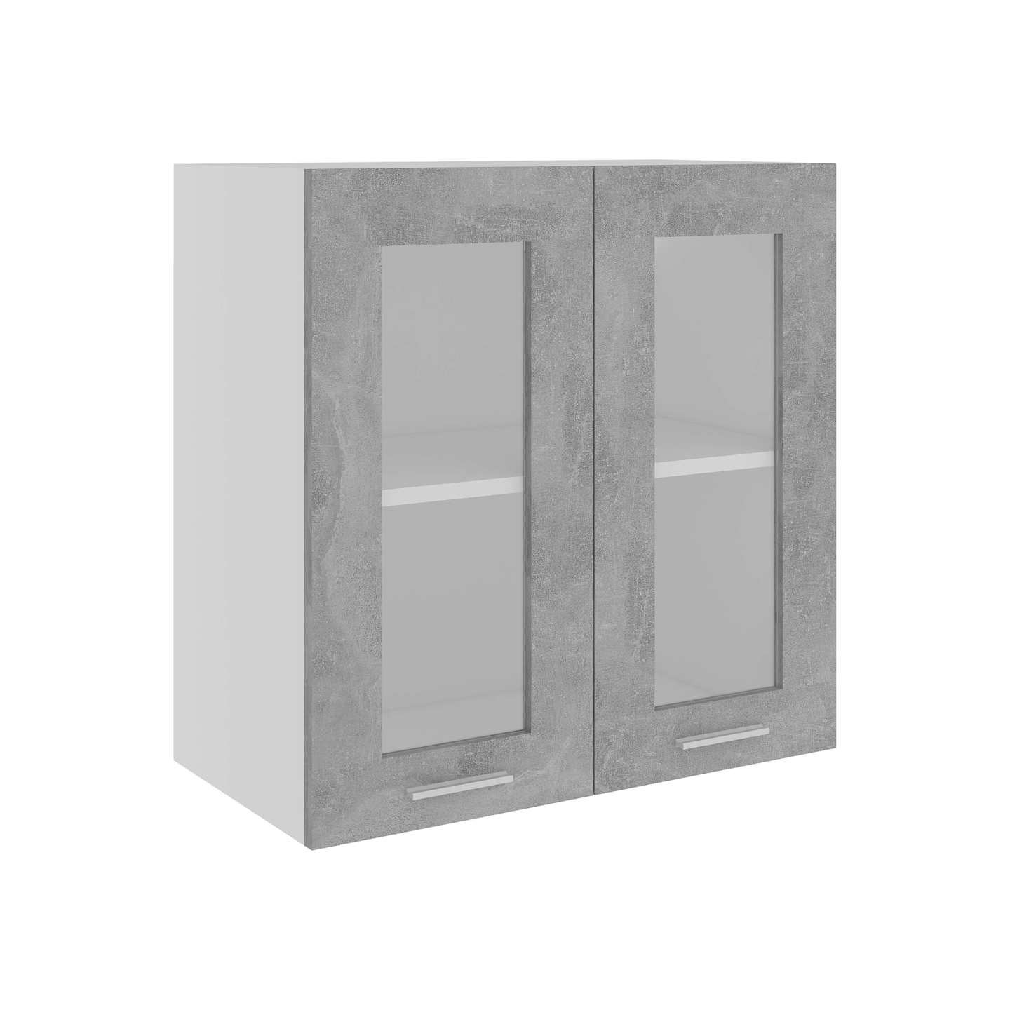 Vitrine suspendue Lyon gris béton 60x31x60 cm bois d'ingénierie
