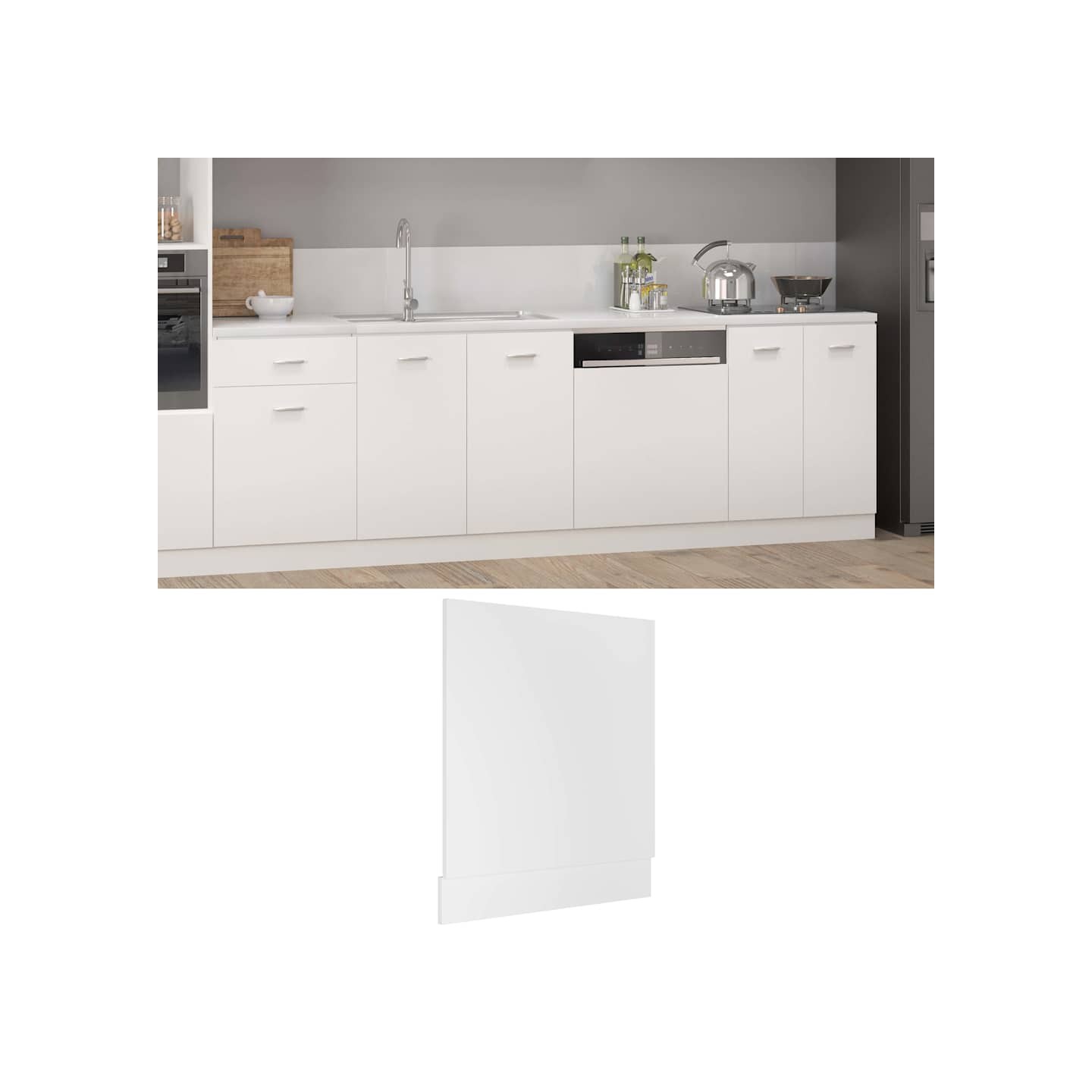 Panneau de lave-vaisselle "Lyon" Blanc 59,5 x 3 x 67 cm Bois d'ingénierie