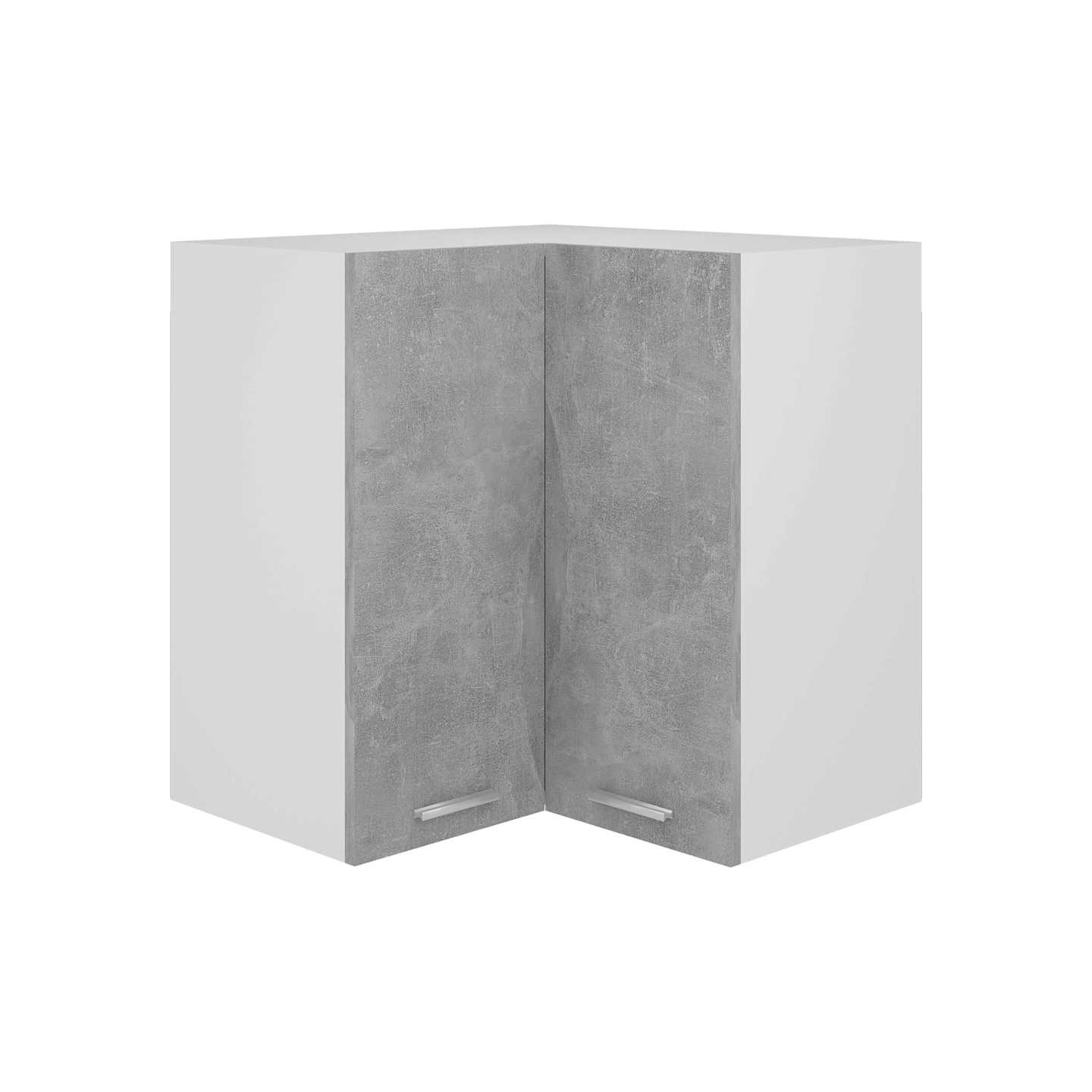 Armoire d'angle suspendue Lyon gris béton 57x57x60 cm
