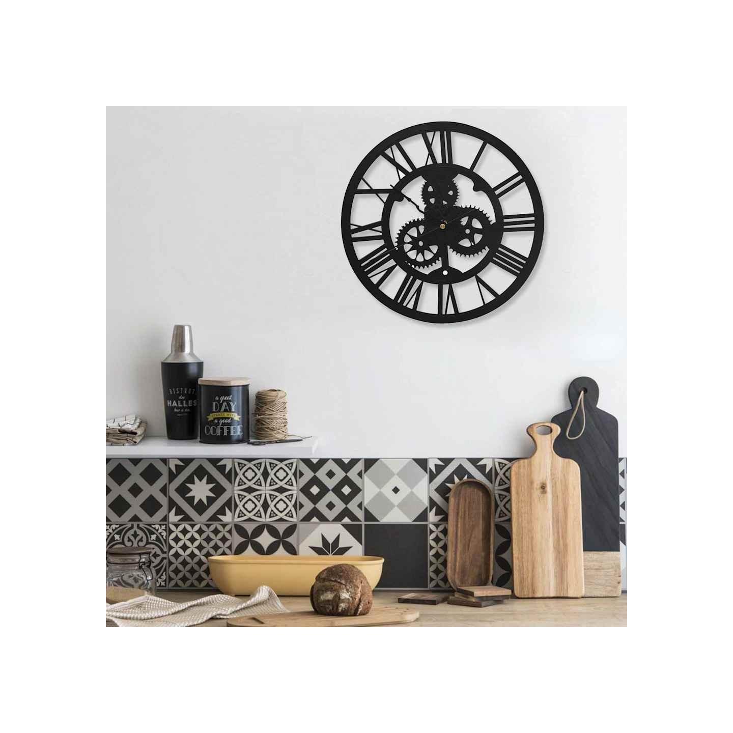 Horloge murale Noir 30 cm Acrylique
