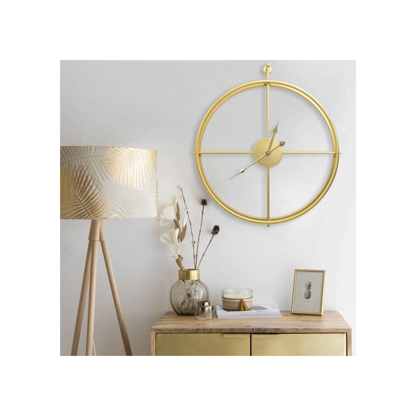 Horloge murale Doré 52 cm Fer