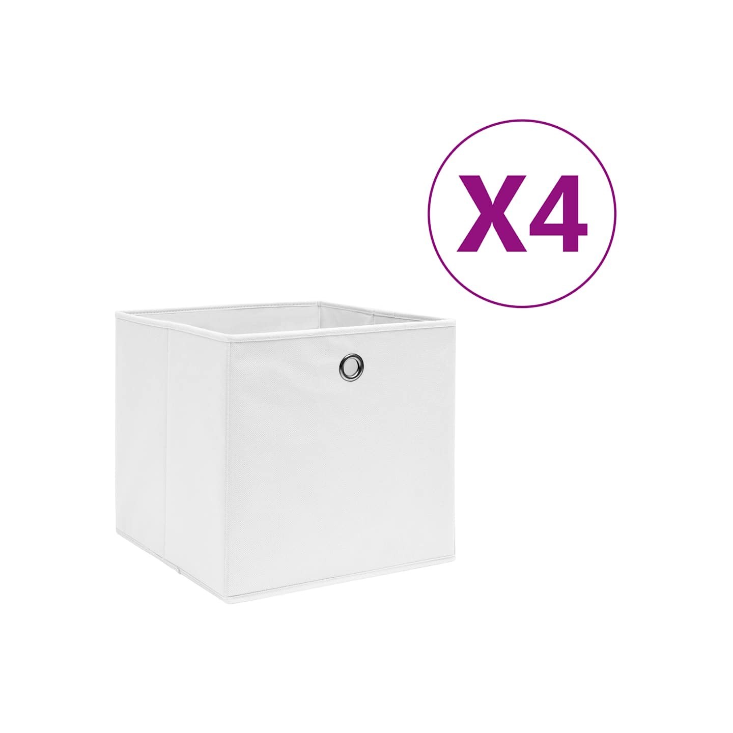 Boîtes de rangement 4 pcs Tissu intissé 28x28x28 cm Blanc