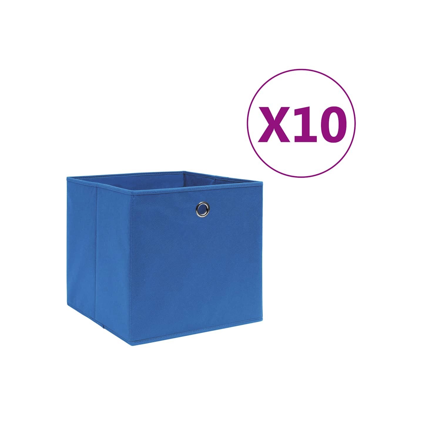 Boîtes de rangement 10 pcs Tissu intissé 28x28x28 cm Bleu