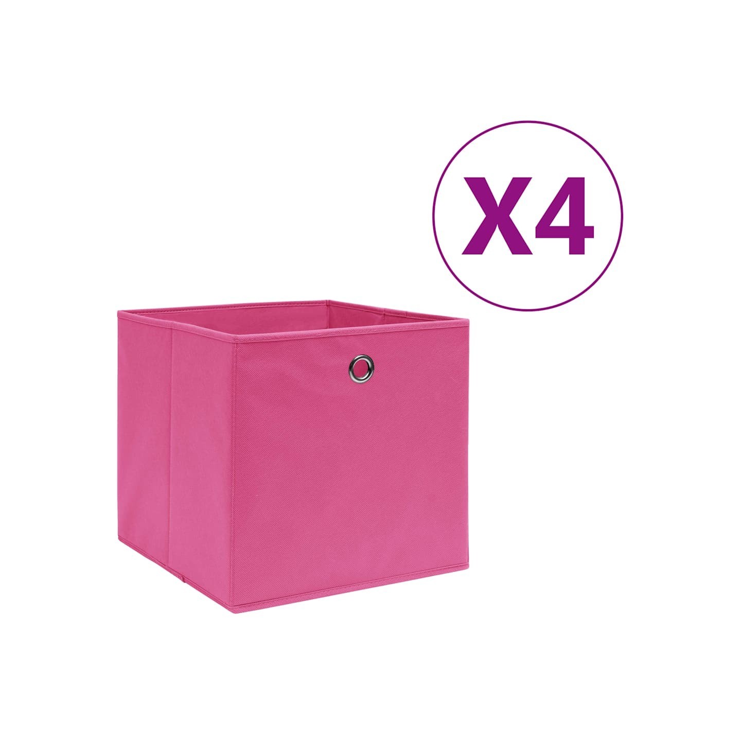 Boîtes de rangement 4 pcs Tissu intissé 28x28x28 cm Rose