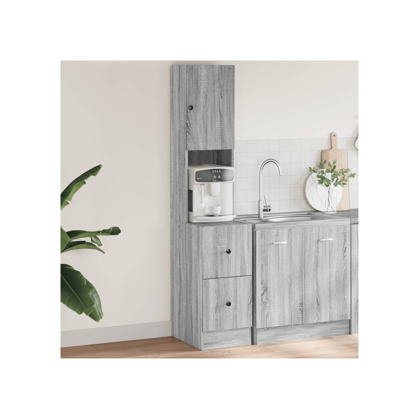 Armoire de cuisine sonoma gris 35x50x180 cm bois d’ingénierie