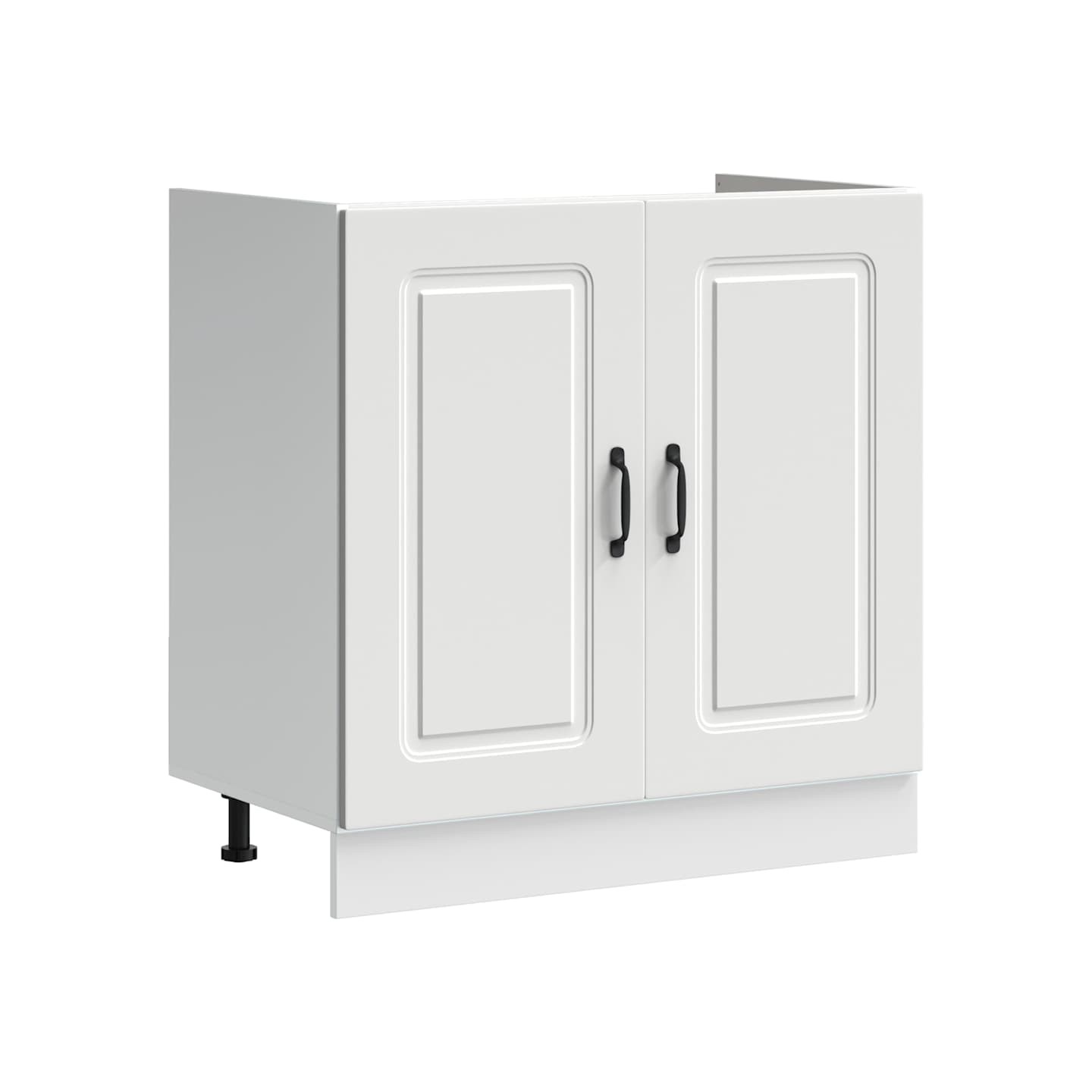 Meuble bas pour évier Kalmar blanc 80x46x81,5cm bois ingénierie