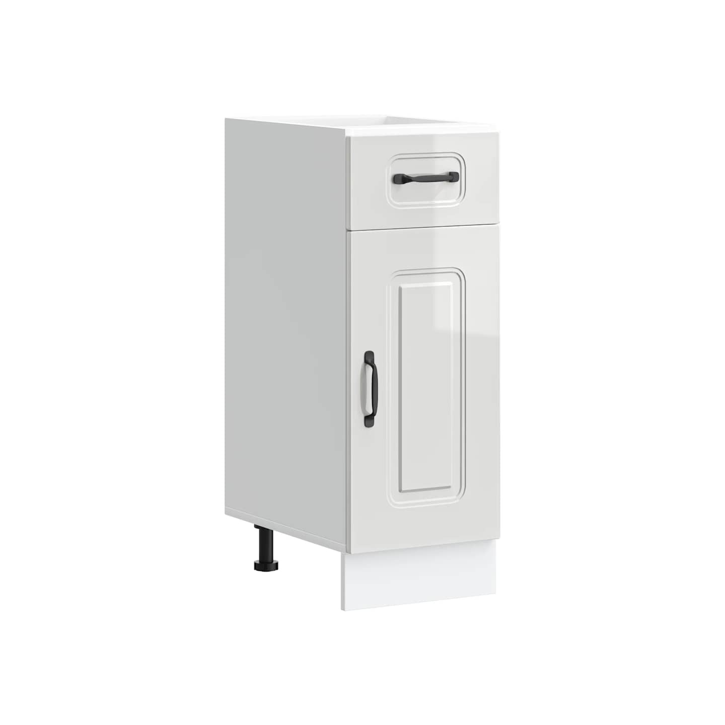 Armoire de cuisine Kalmar blanc brillant bois ingénierie