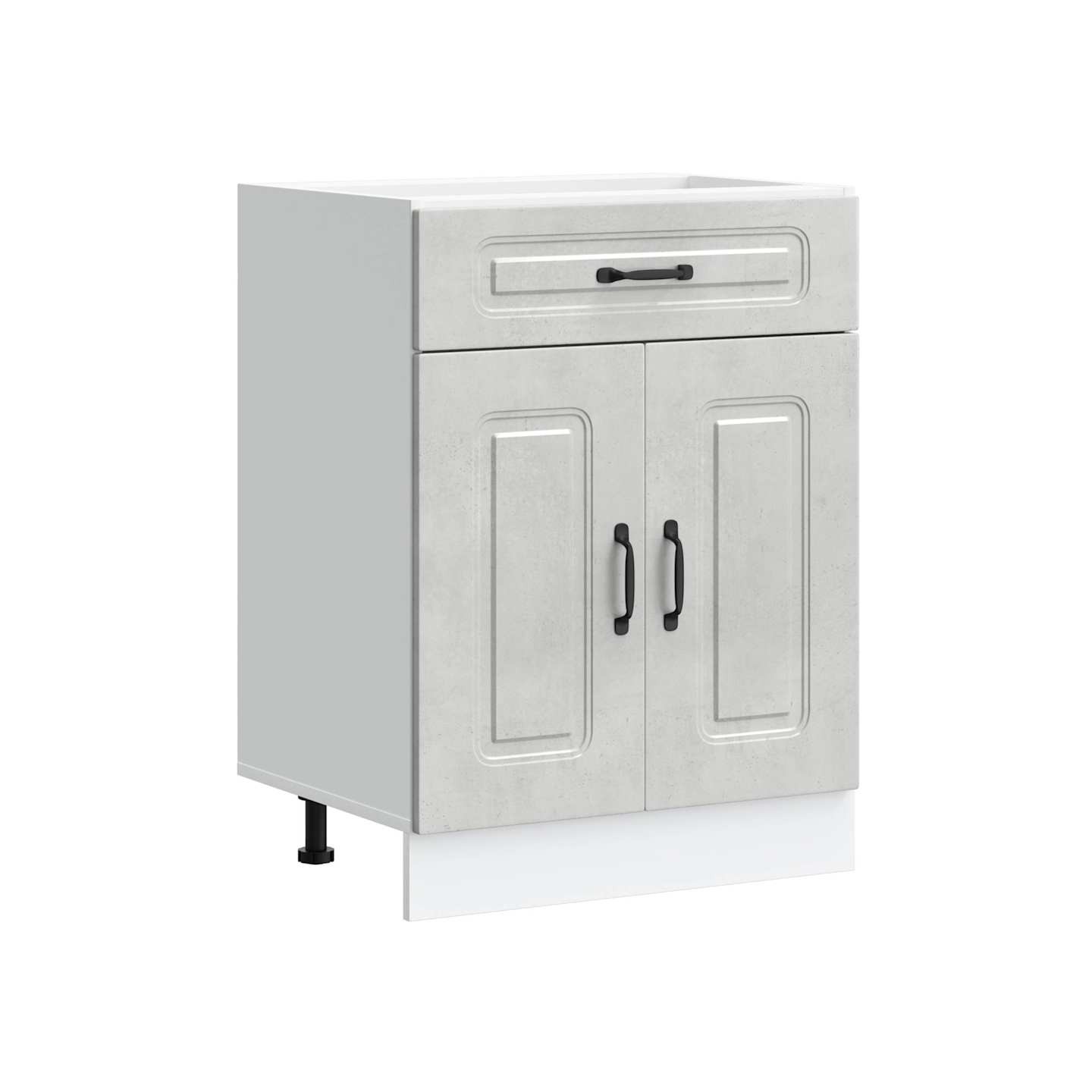 Armoire de cuisine Kalmar gris béton bois d'ingénierie