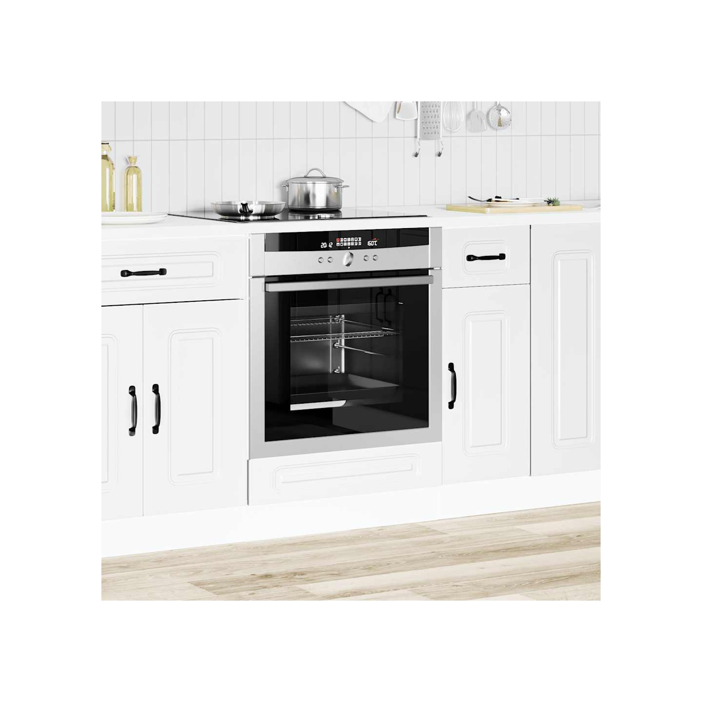 Armoire à four Kalmar blanc bois d'ingénierie