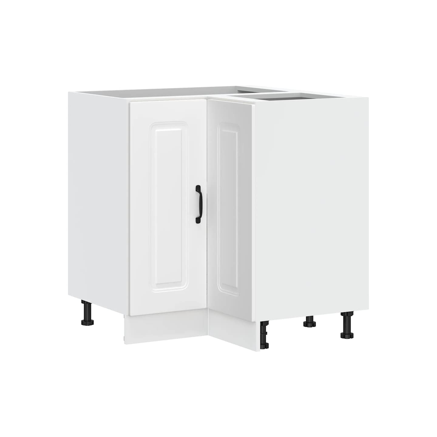 Armoire d'angle de cuisine Kalmar blanc bois d'ingénierie