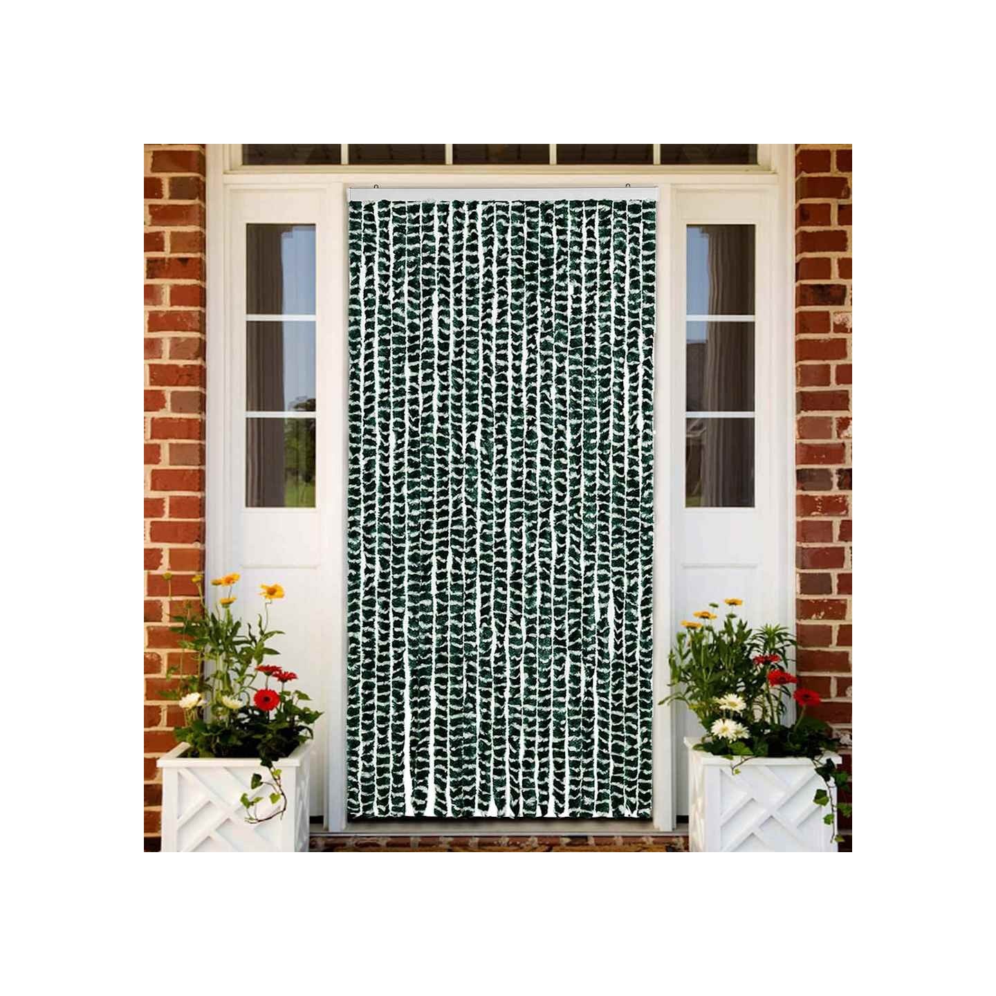 Moustiquaire Vert et blanc 90x220 cm Chenille