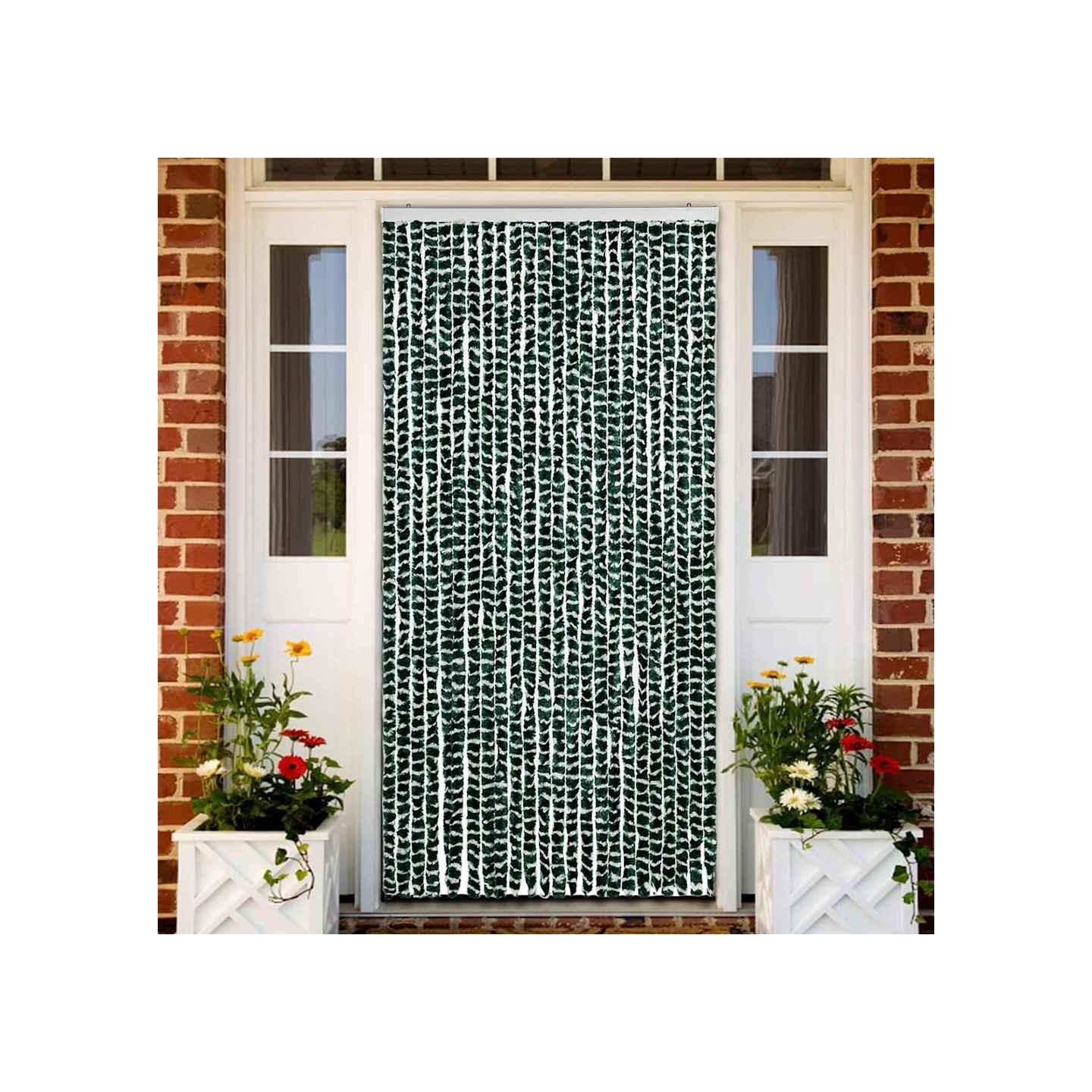 Moustiquaire Vert et blanc 100x220 cm Chenille
