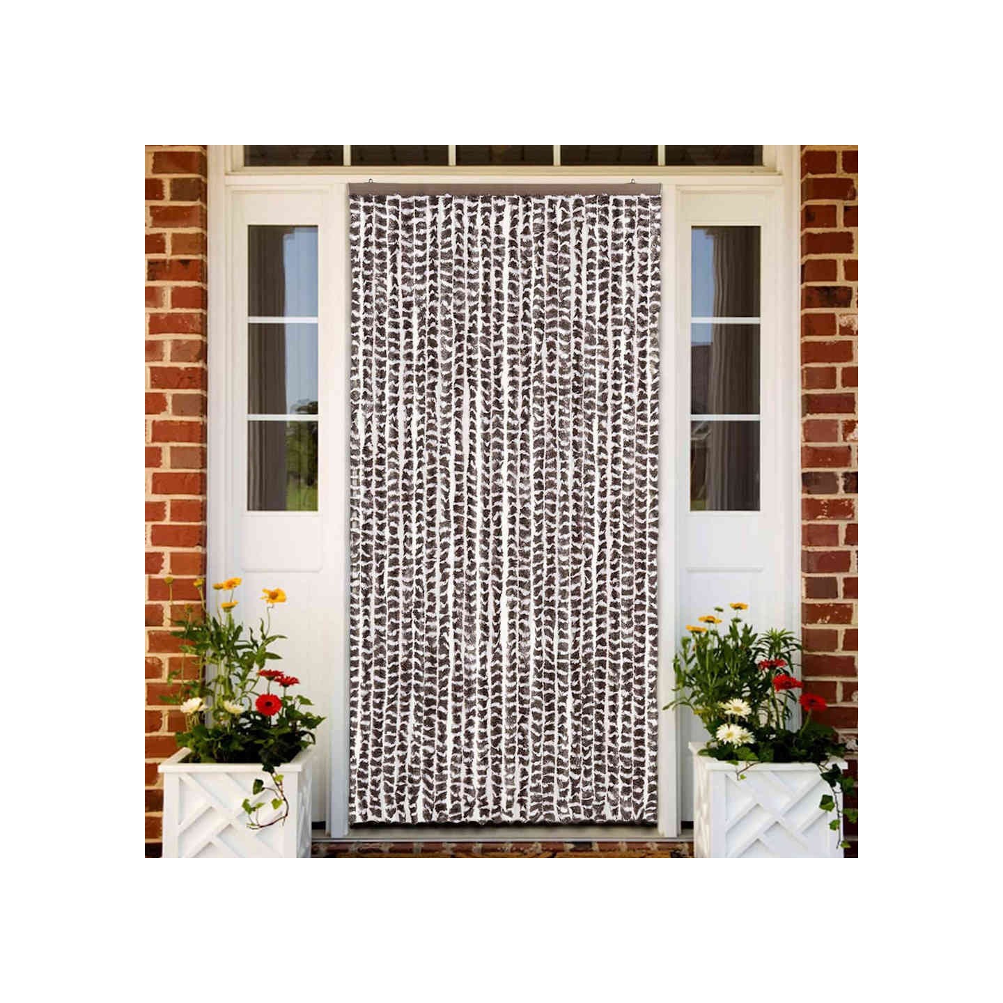 Moustiquaire Marron et blanc 100x220 cm Chenille